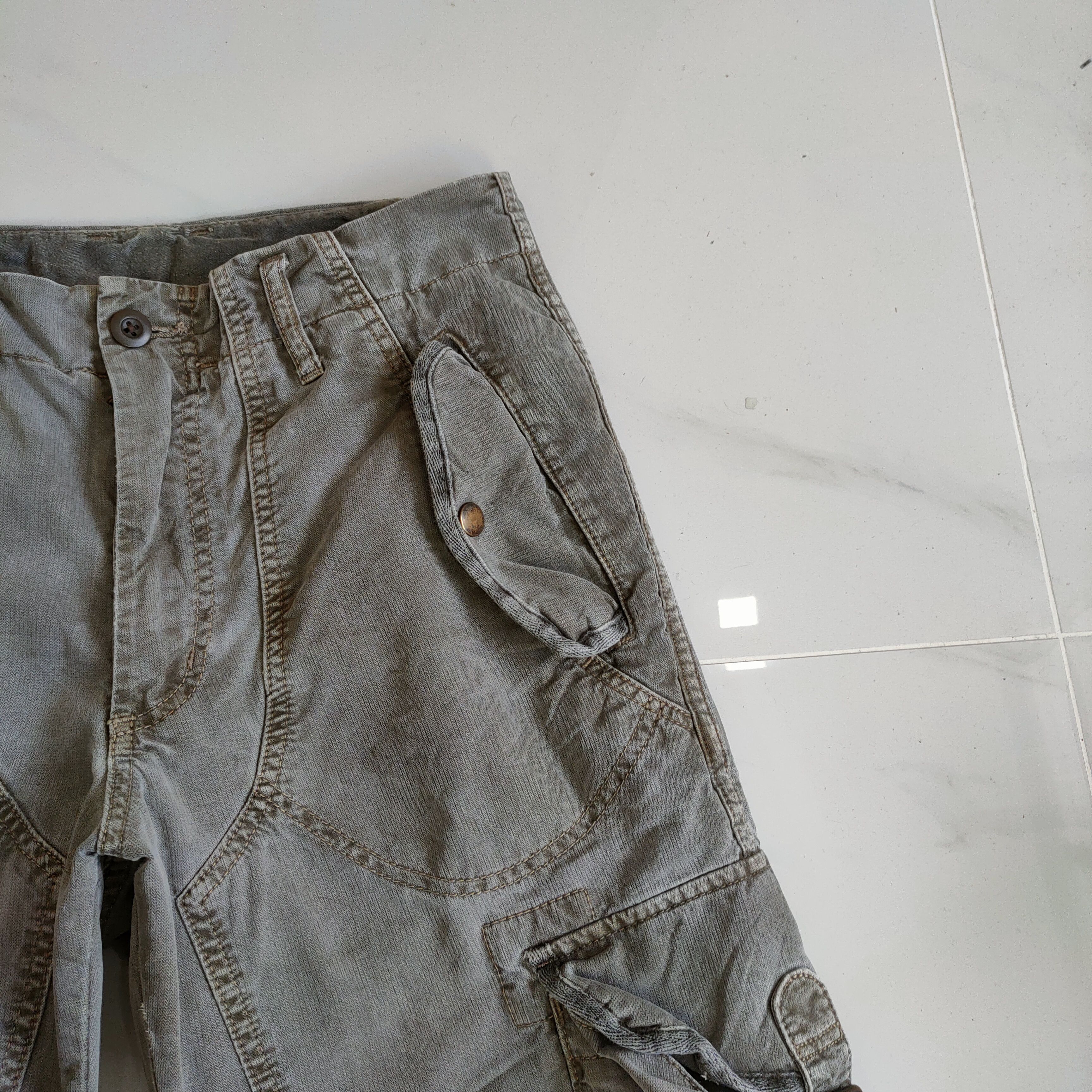 Japanese Brand VINTAGE JAPANESE DOUBLE KNEE FADED CARGO PANTS Size US 30 / EU 46 - 5 Thumbnail