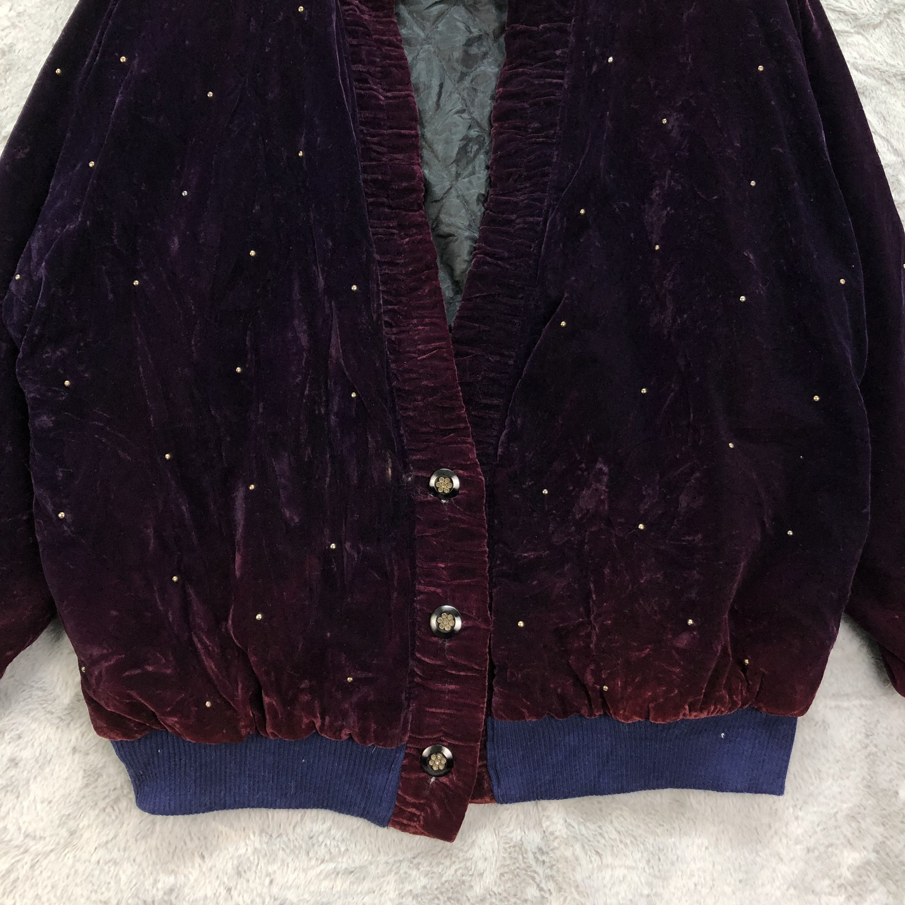 Velvet Vintage Japan Violet Velvet Jacket #4569-159 Size XL / US 12-14 / IT 48-50 - 3 Thumbnail