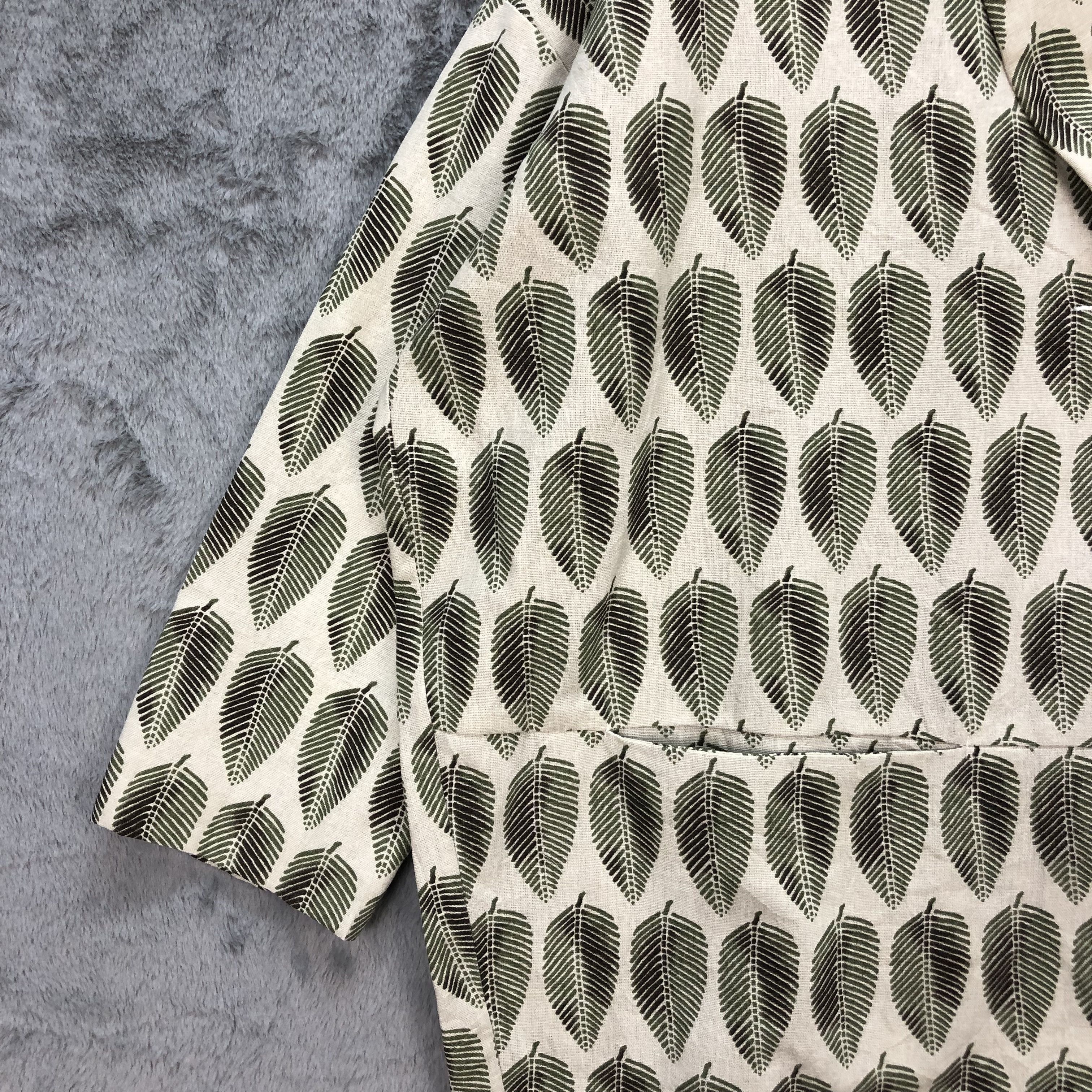 Japanese Brand STARROOM LEAF PRINTED BIG SIZE CARDIGAN / JACKET #5700-203 Size ONE SIZE - 5 Thumbnail