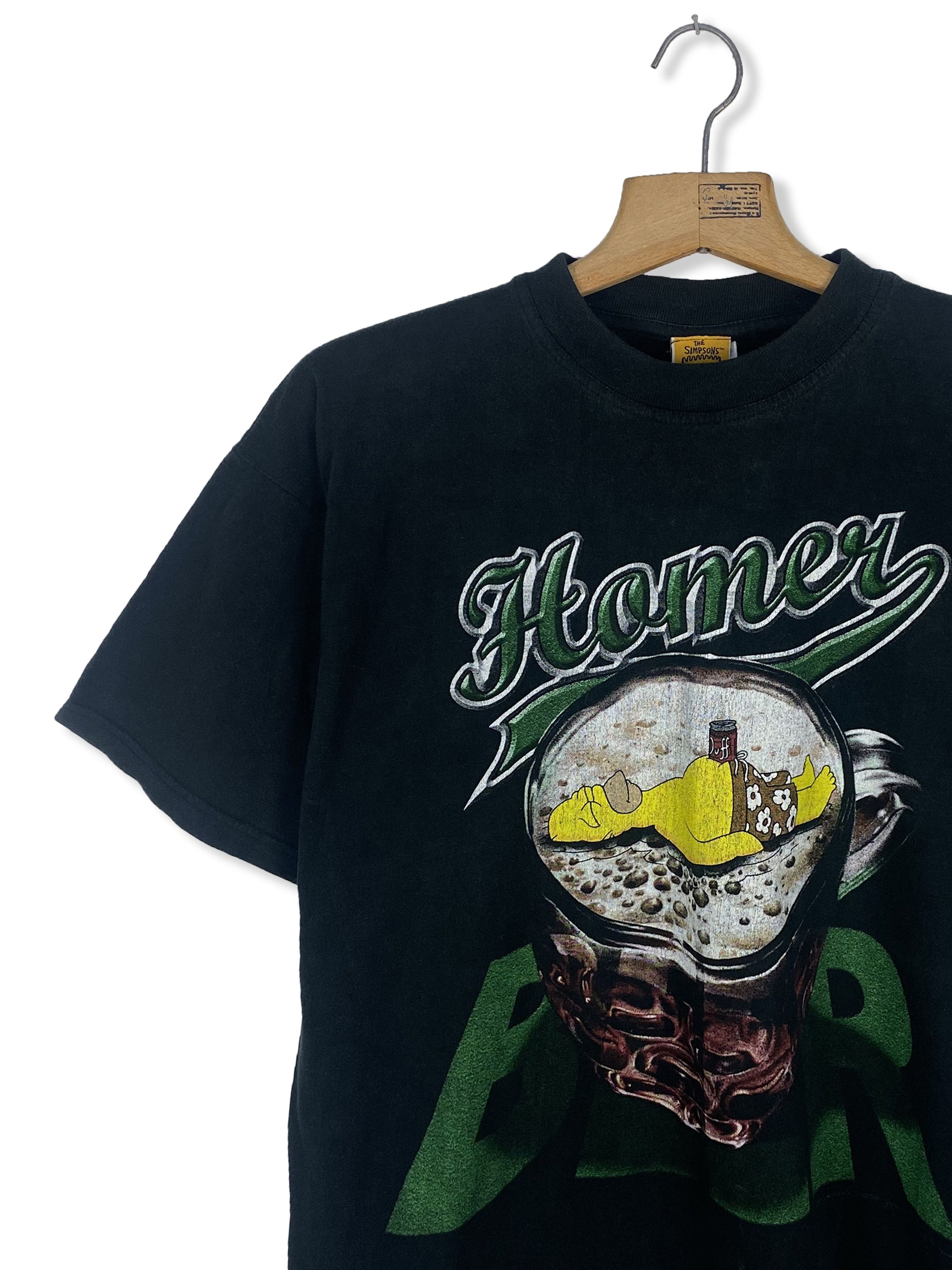 The Simpsons 1999 Vintage SIMPSONS Drunk Homer Laying Print T-Shirt M393 Size US L / EU 52-54 / 3 - 3 Thumbnail