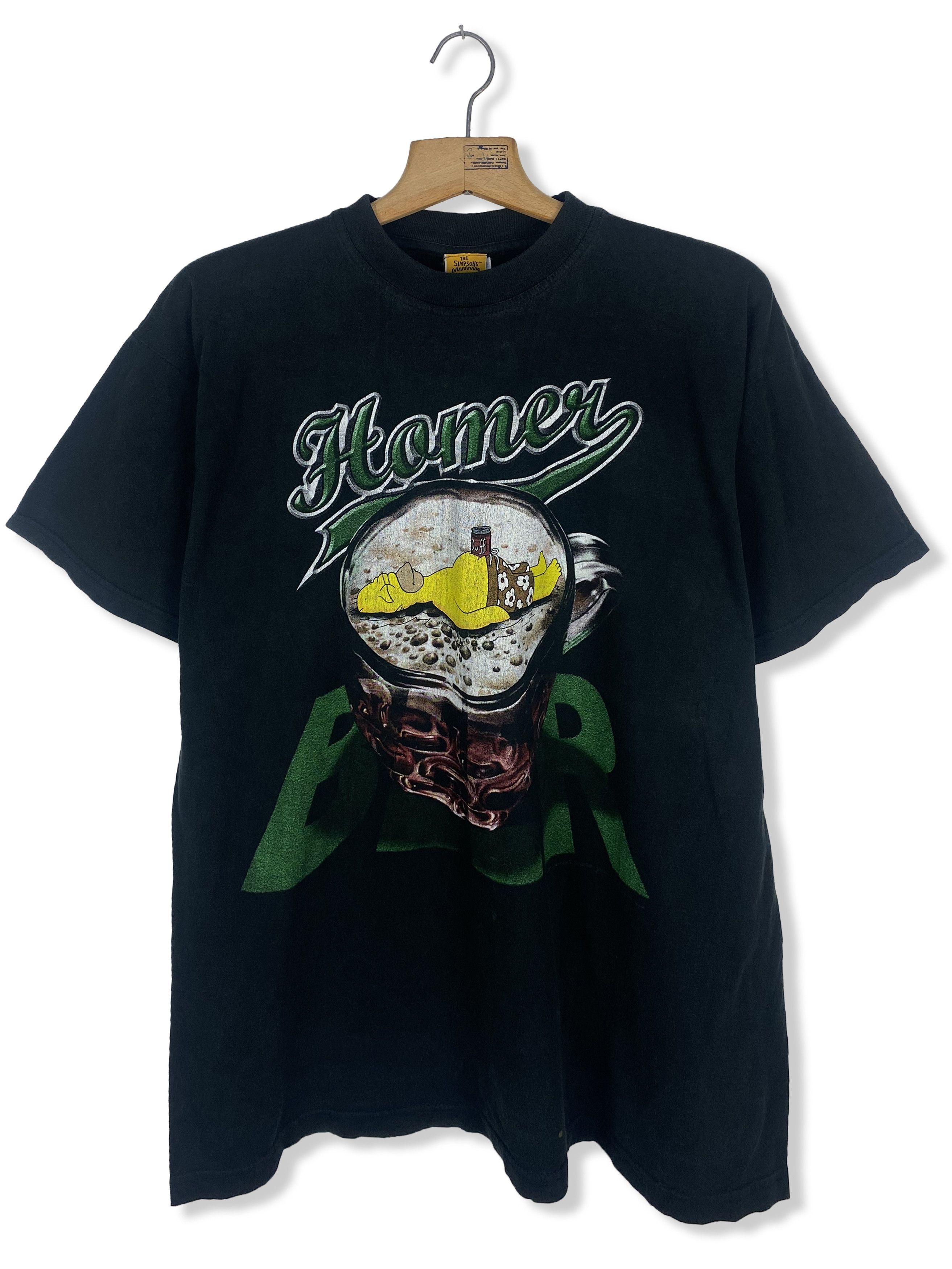 The Simpsons 1999 Vintage SIMPSONS Drunk Homer Laying Print T-Shirt M393 Size US L / EU 52-54 / 3 - 1 Thumbnail