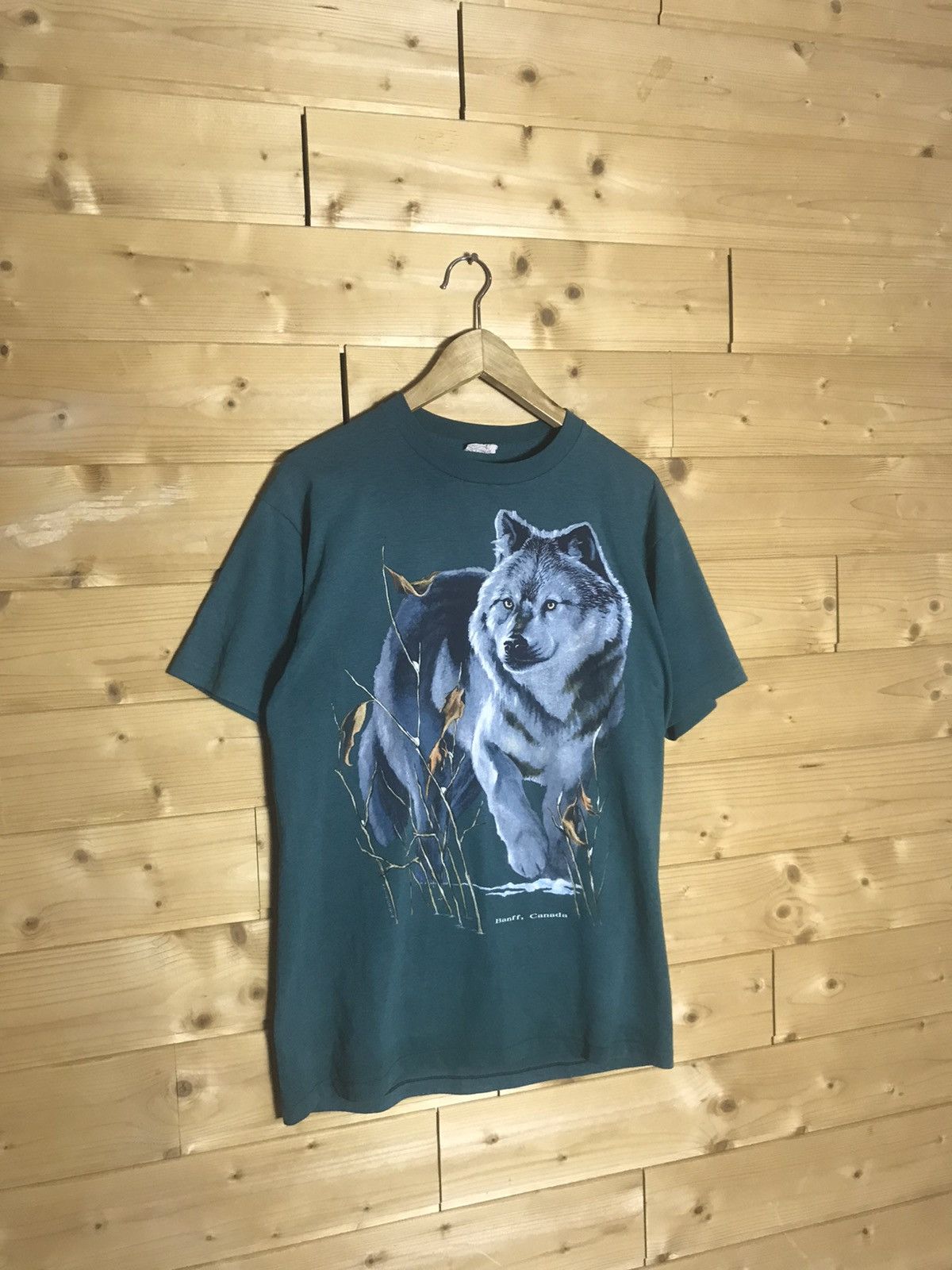 Vintage 1993 Vintage 90s Harlequin wolfs single stitch t-shirt Size US M / EU 48-50 / 2 - 1 Thumbnail