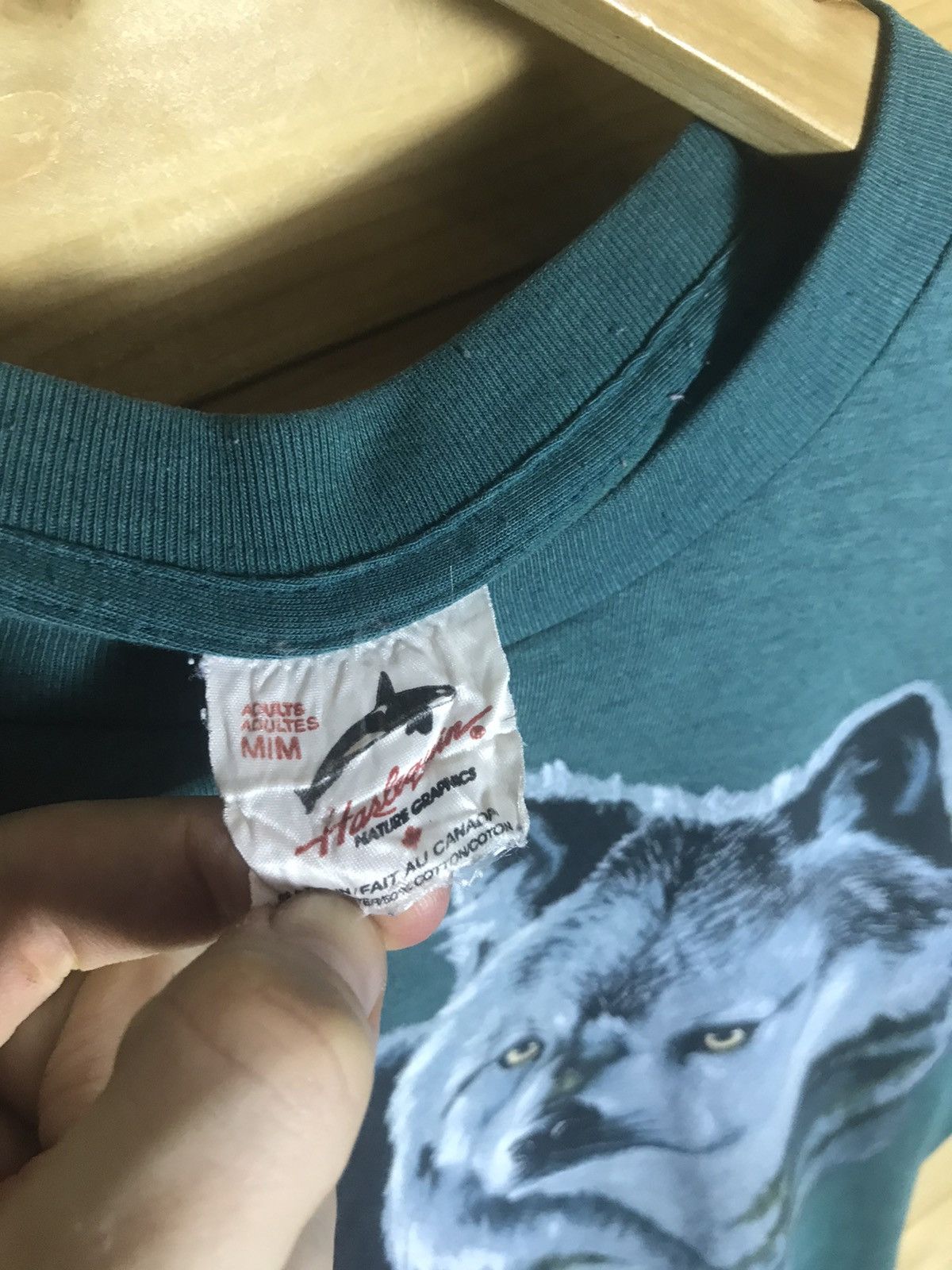 Vintage 1993 Vintage 90s Harlequin wolfs single stitch t-shirt Size US M / EU 48-50 / 2 - 8 Thumbnail