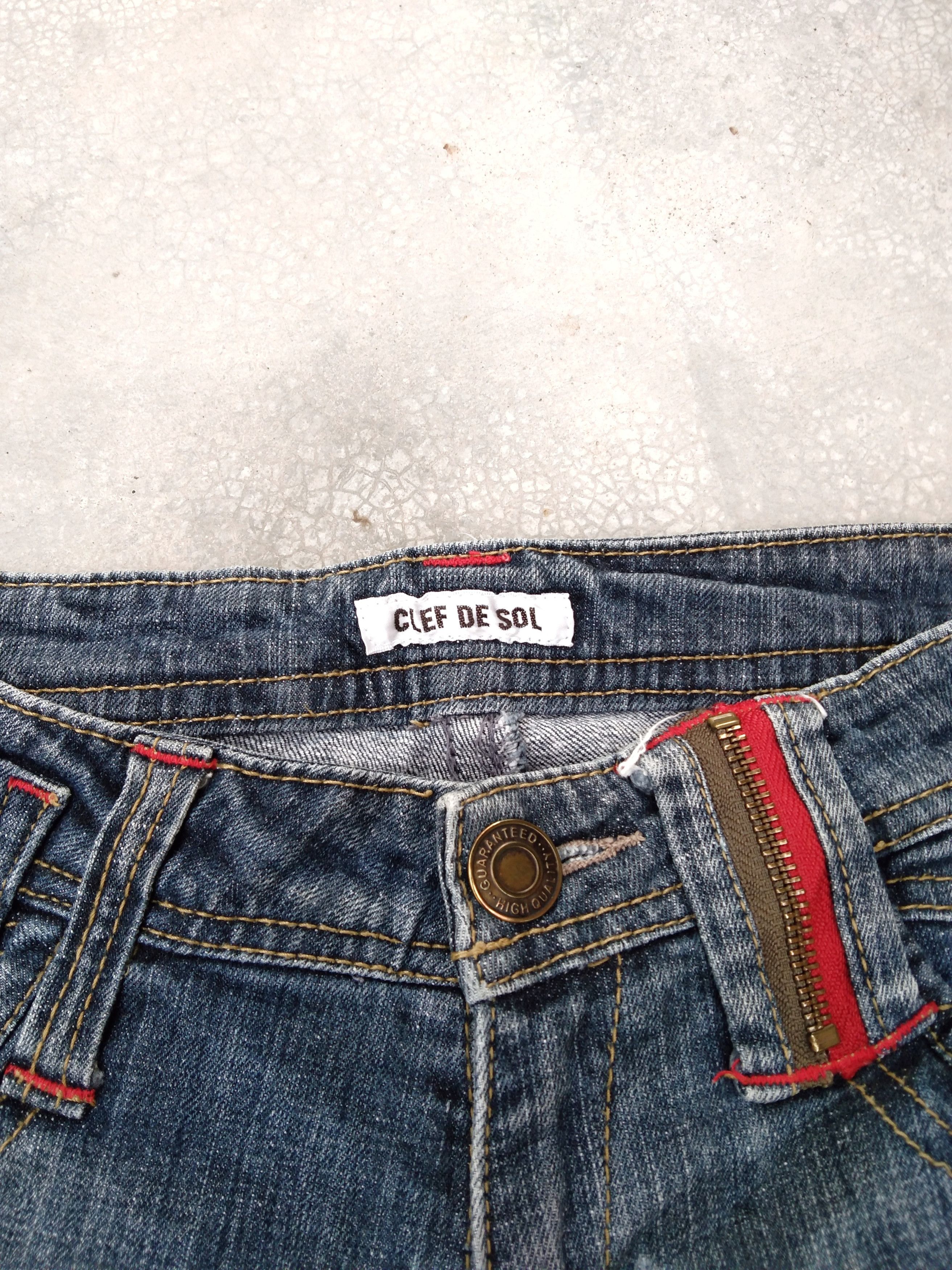 Japanese Brand × Jean × Vintage Vintage Flared Jeans Japanese Clef De Sol Retro Punk Style Size US 27 - 6 Thumbnail