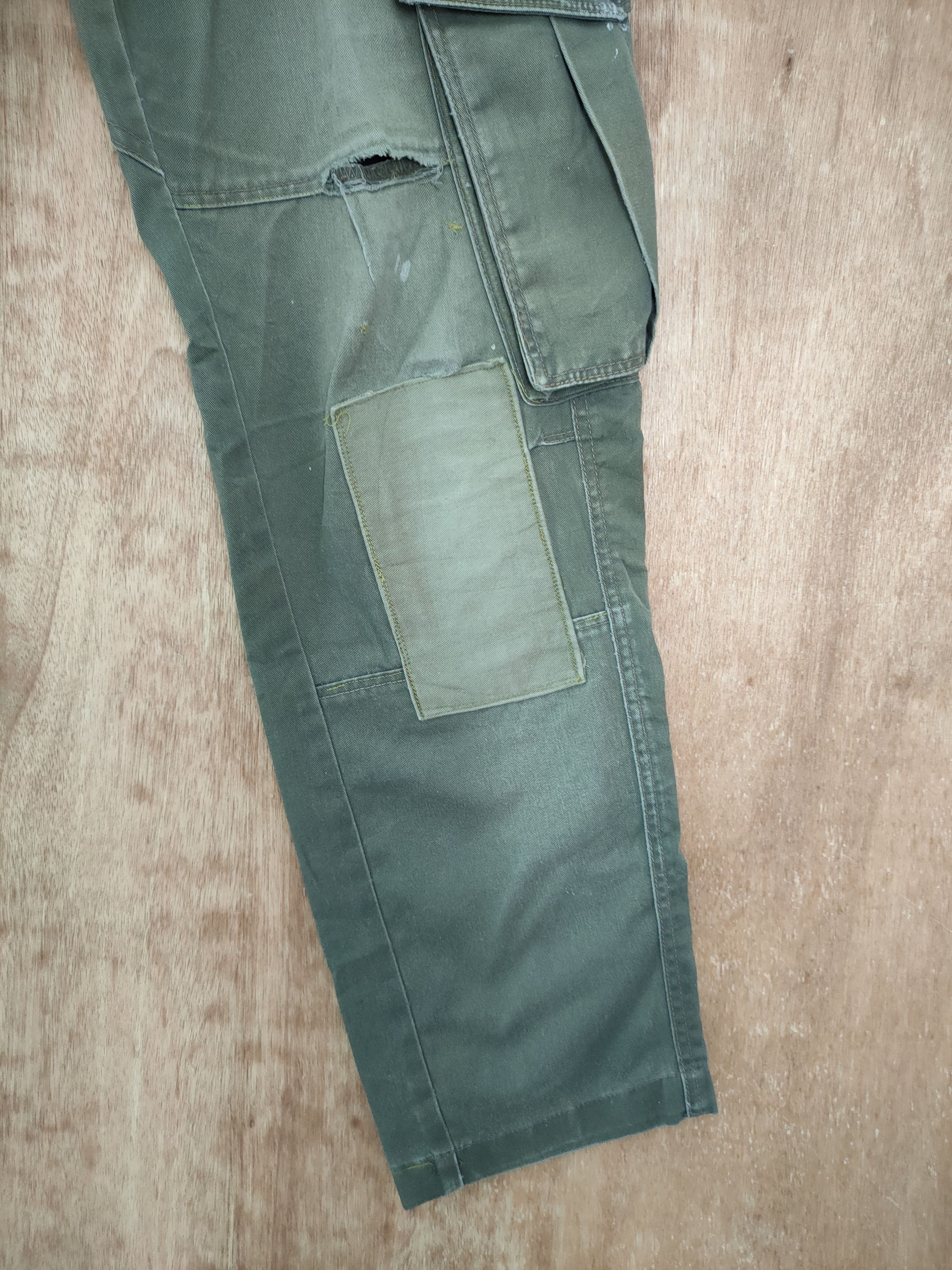 DLL dickies patch distressed cargo pants #46-091DLL