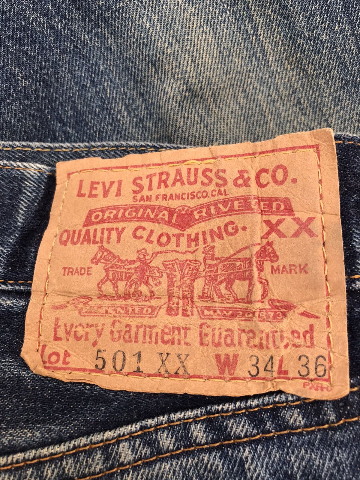 Levi's × Levi's Vintage Clothing × Vintage Levis LVC Big E 501XX Perfect Distressed Size US 32 / EU 48 - 25 Thumbnail