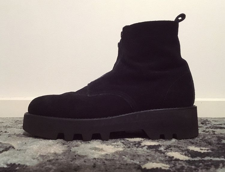 Lad Musician black suede combat boots | Grailed