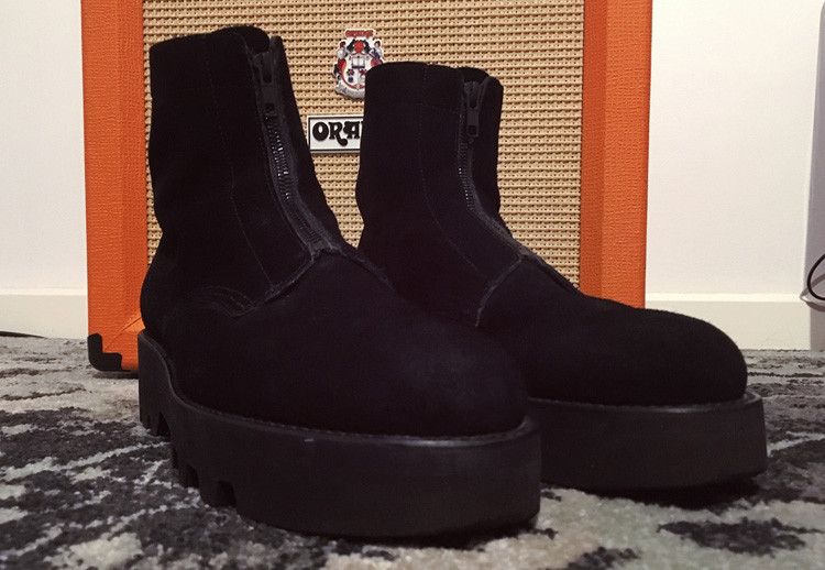 Lad Musician black suede combat boots | Grailed