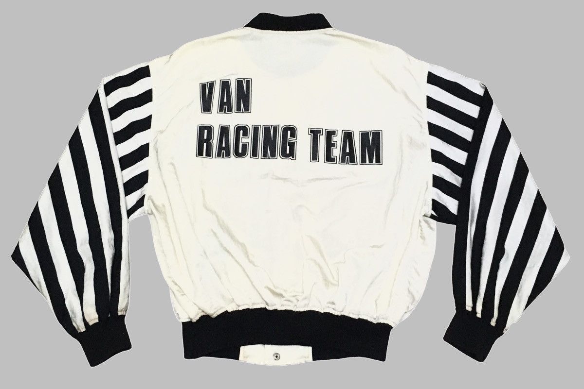 image of Design Vintage Brand Van Jac Racing Team Jacket 1990S in Black/White, Men's (Size Medium)
