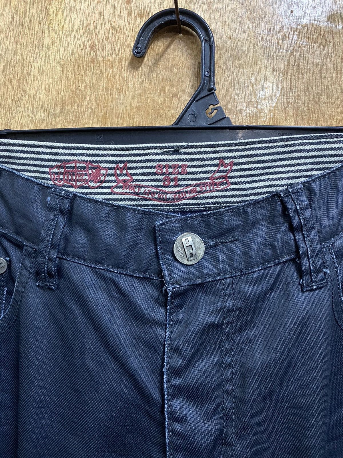 Tornado Mart Japanese Oil Cloth Unknown Brand Jeans @297 Size US 31 - 3 Thumbnail