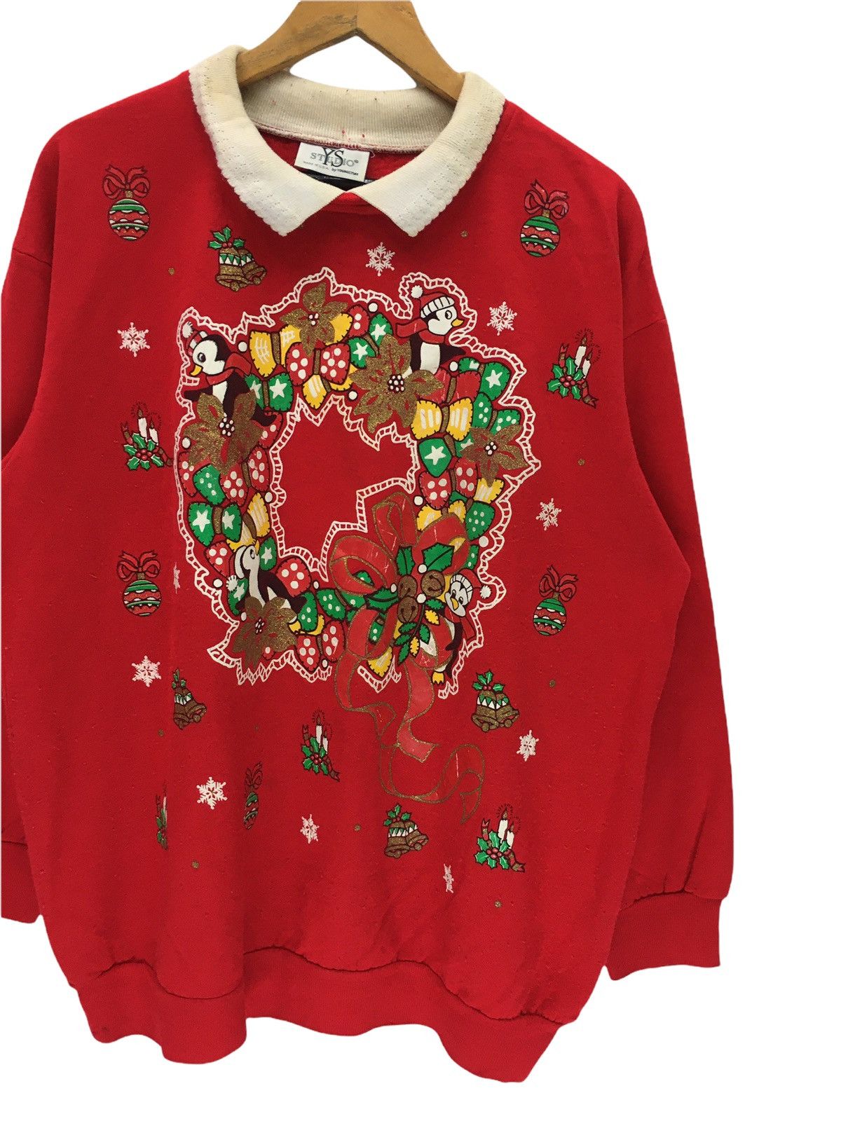 Vintage YS Studio Big Logo Christmas Penguin Designs Sweatshirt Size US XL / EU 56 / 4 - 4 Thumbnail