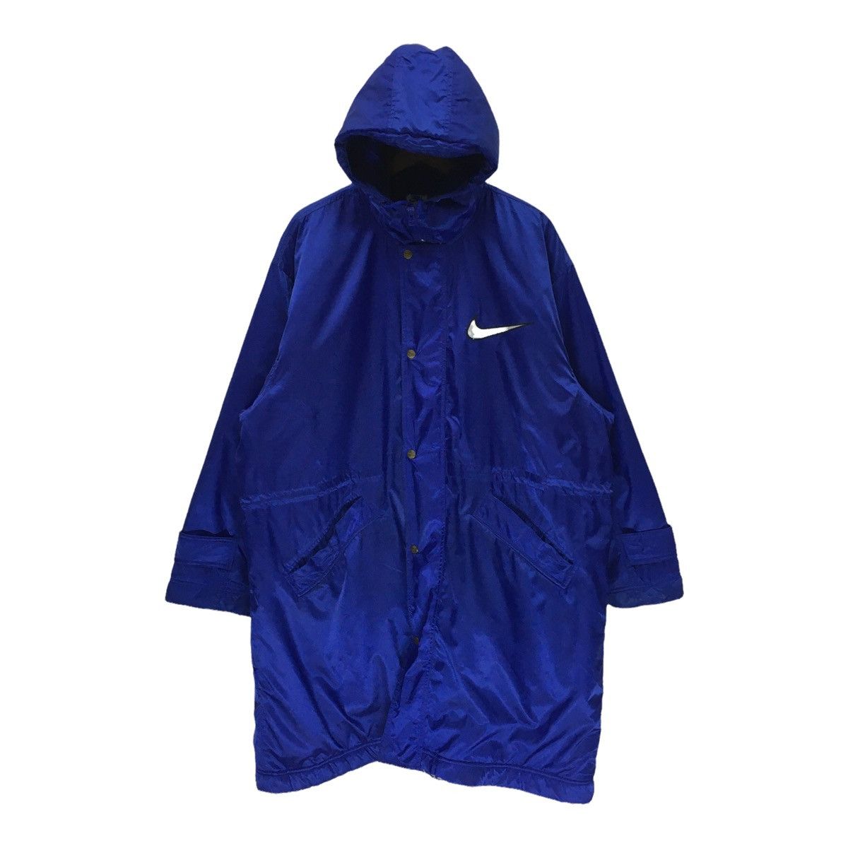 Nike Vintage 90s Nike Big Swoosh Long Hoodie Jacket Size US L / EU 52-54 / 3 - 3 Thumbnail