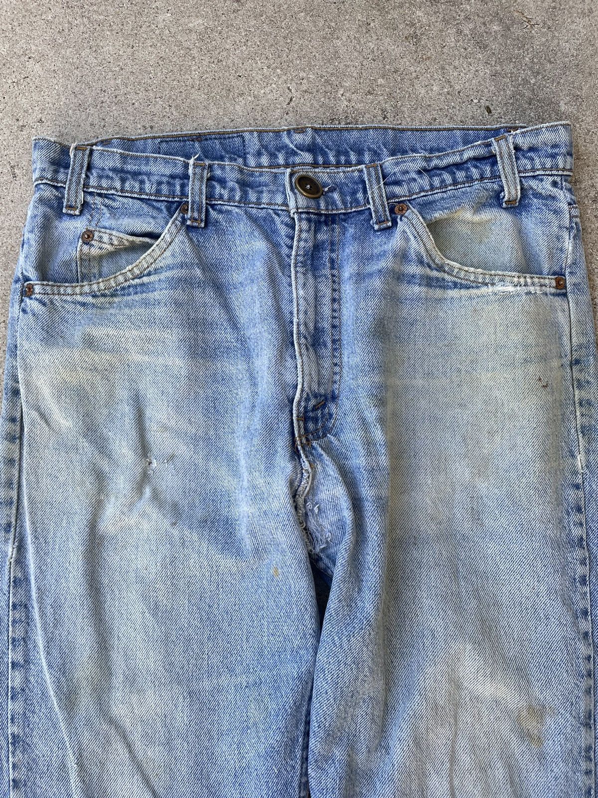 Vintage Vtg 80s Levis 517 Orange Tab Bootcut Distressed Jeans 34x31 Size US 32 / EU 48 - 5 Thumbnail