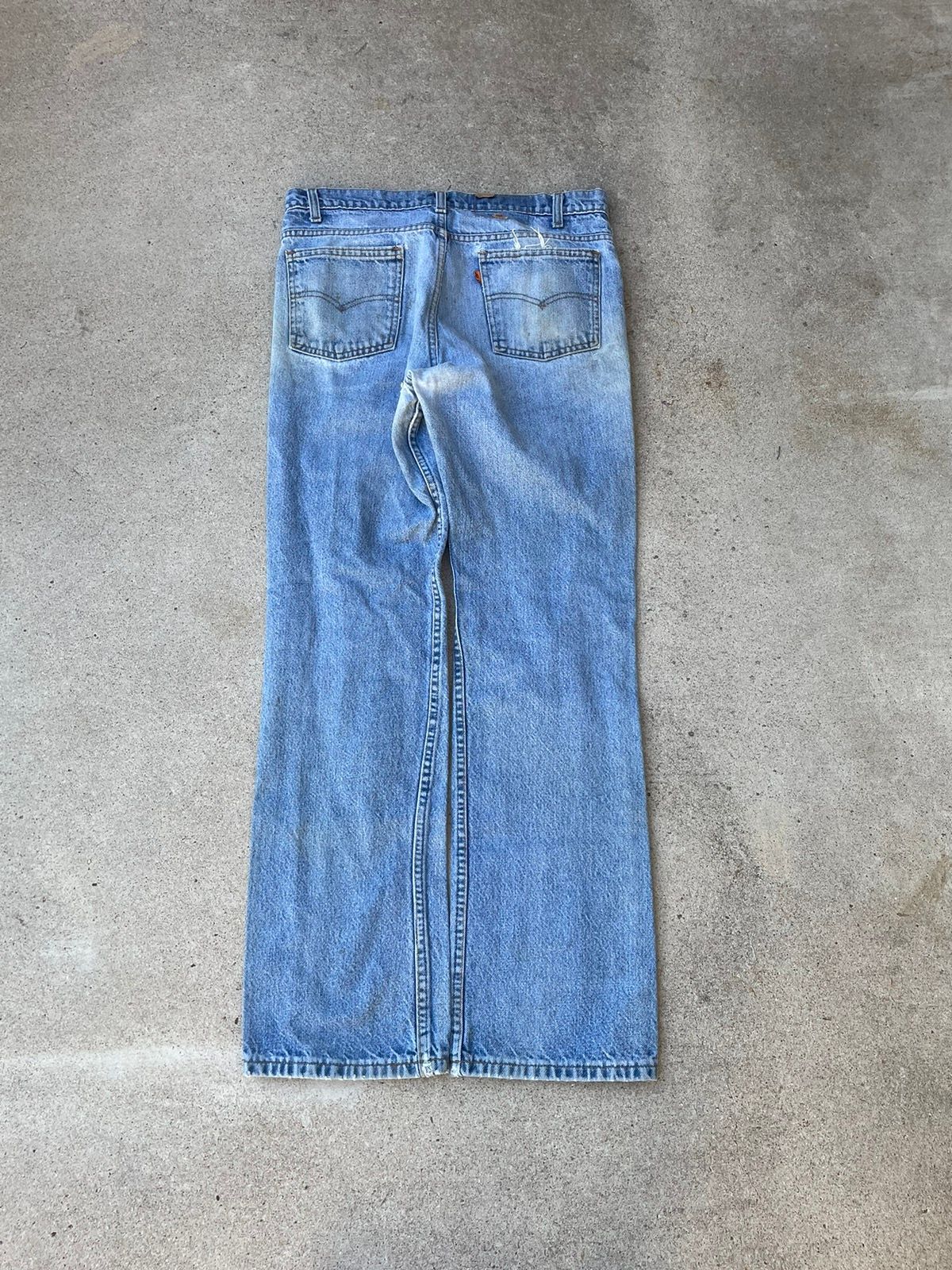 Vintage Vtg 80s Levis 517 Orange Tab Bootcut Distressed Jeans 34x31 Size US 32 / EU 48 - 2 Preview