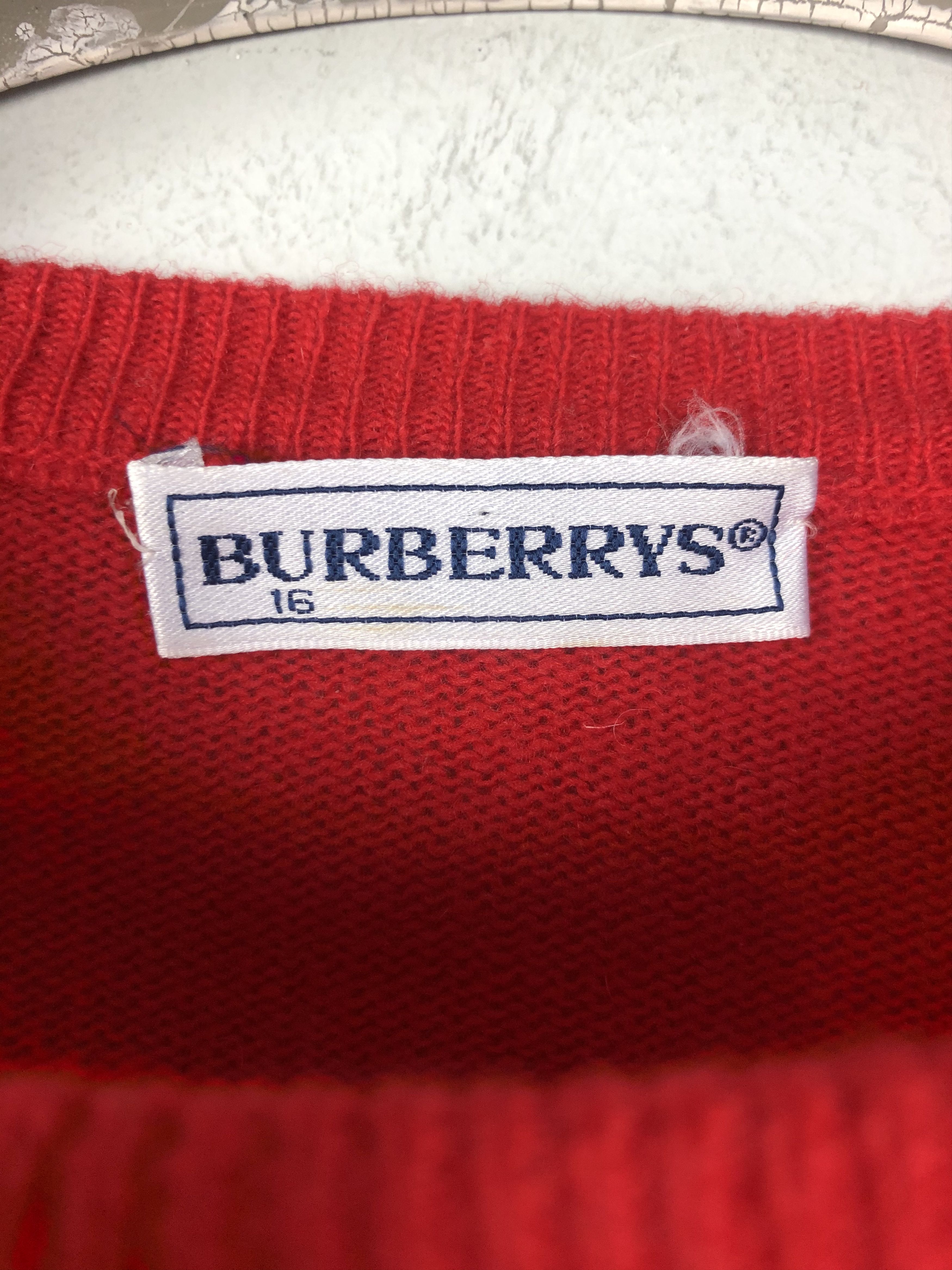 Burberry 🔥 Burberry London sweater jumper knitwear Small red Size US S / EU 44-46 / 1 - 5 Thumbnail