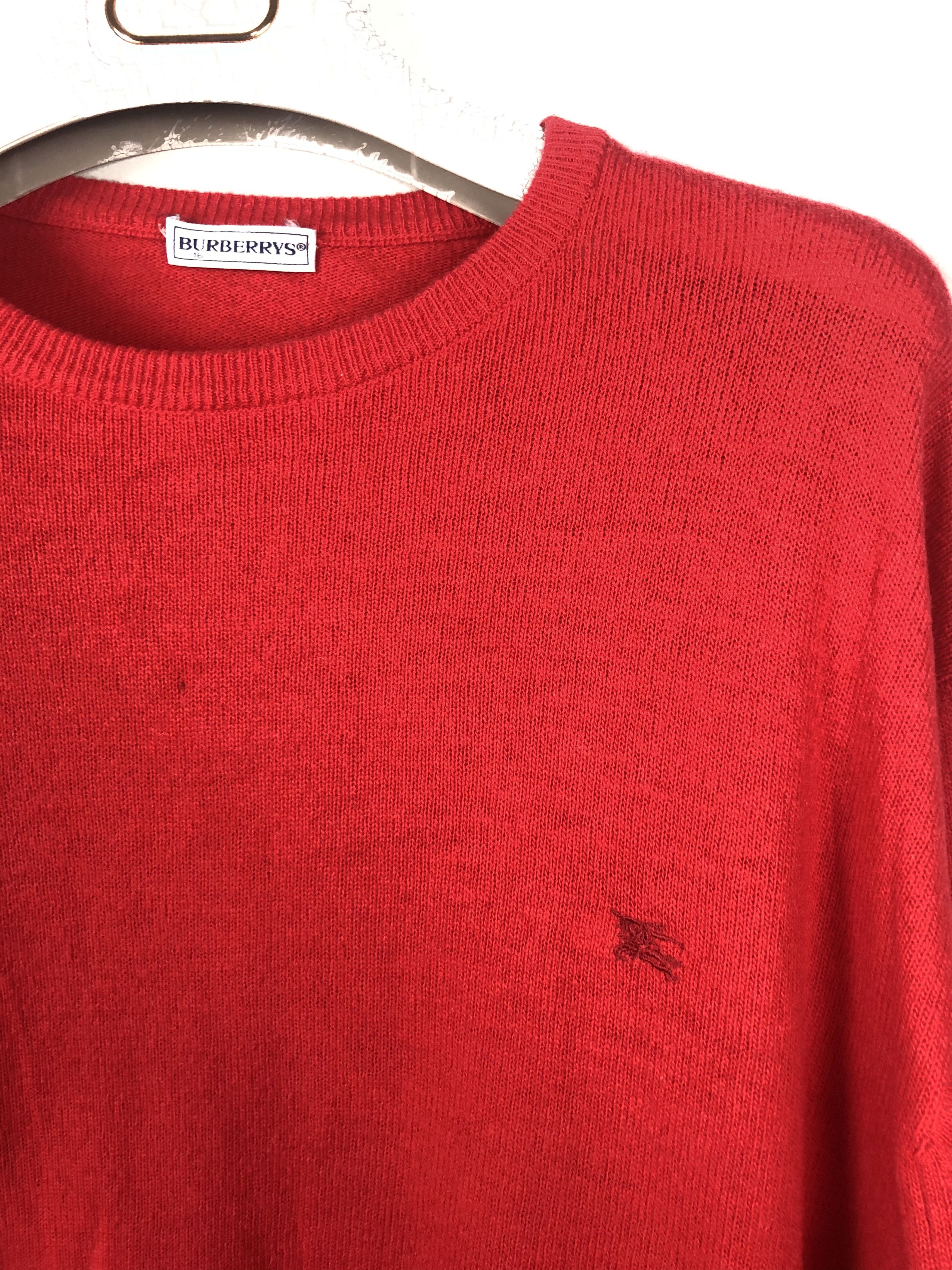Burberry 🔥 Burberry London sweater jumper knitwear Small red Size US S / EU 44-46 / 1 - 3 Thumbnail