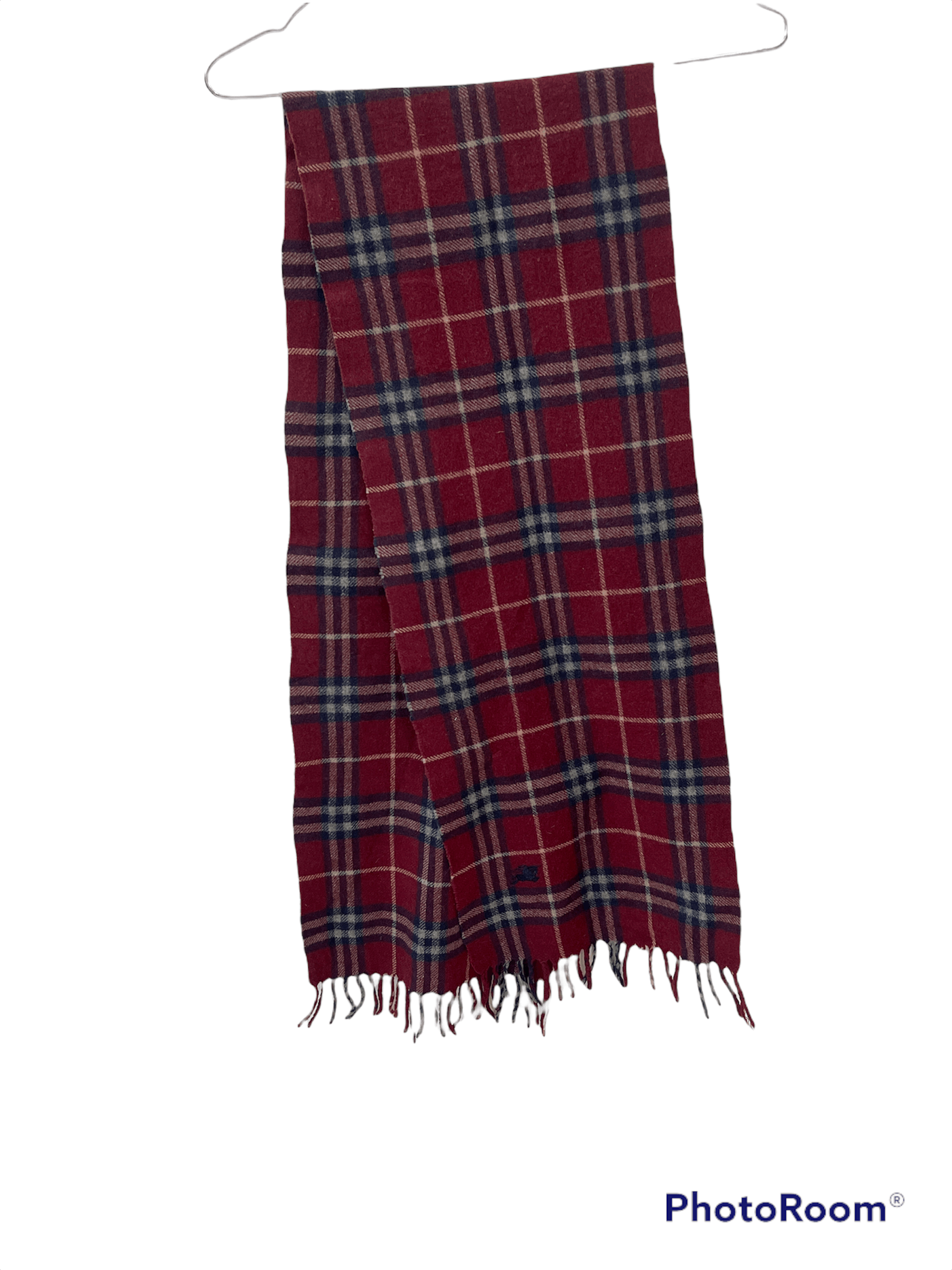 Burberry 🔥 Burberry London scarf 🧣 wool burgundy unisex Size ONE SIZE - 4 Thumbnail