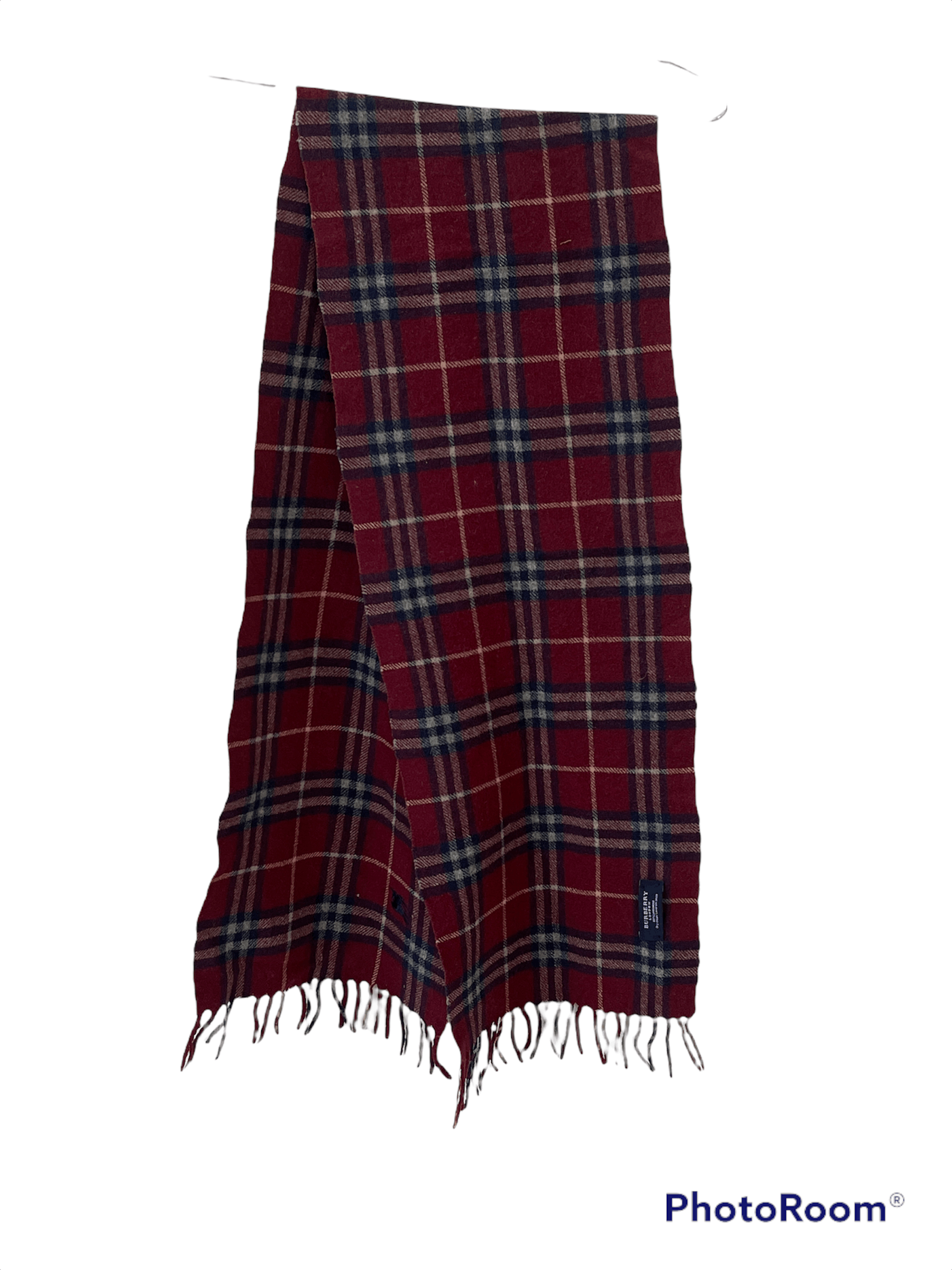 Burberry 🔥 Burberry London scarf 🧣 wool burgundy unisex Size ONE SIZE - 2 Thumbnail