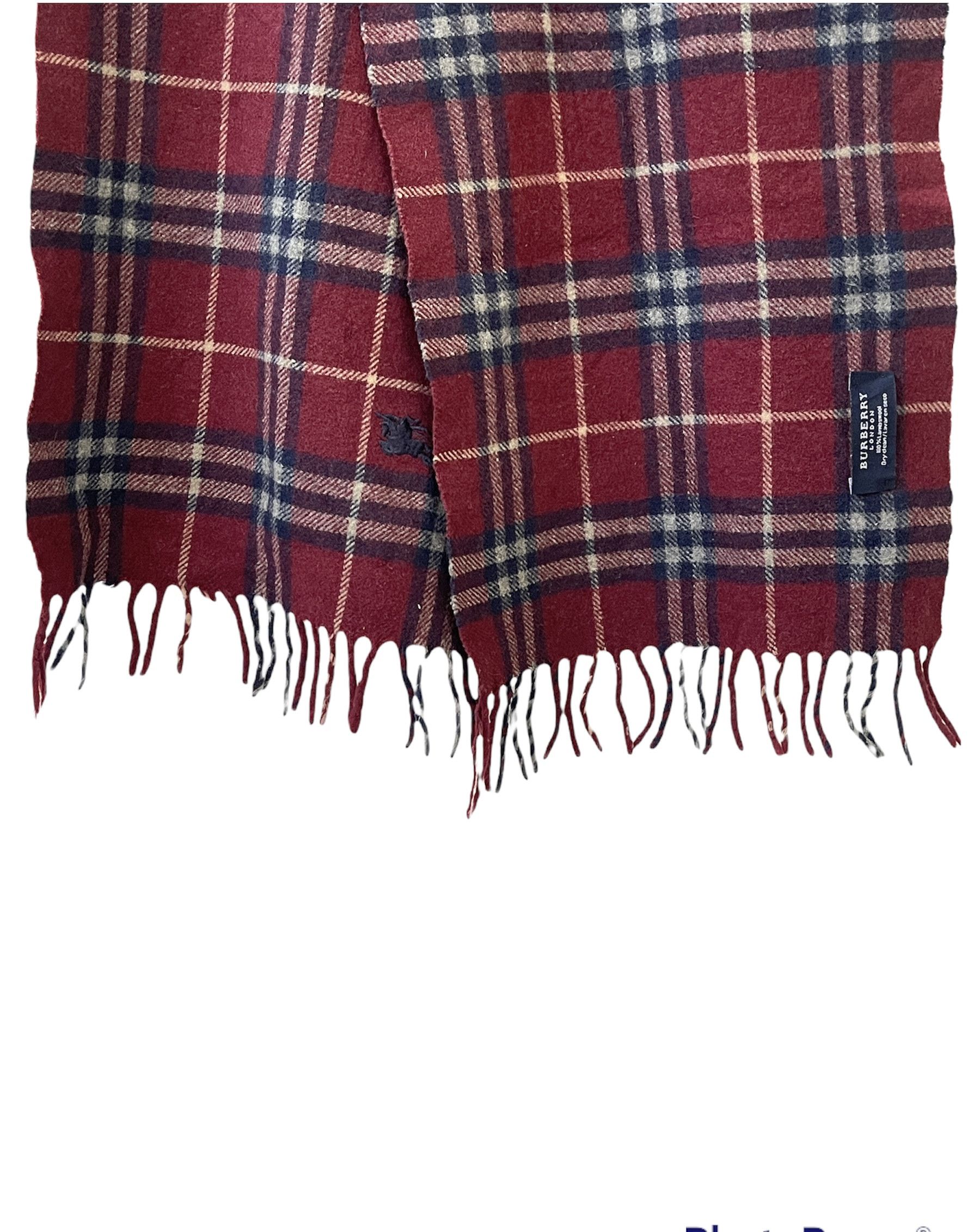 Burberry 🔥 Burberry London scarf 🧣 wool burgundy unisex Size ONE SIZE - 3 Thumbnail