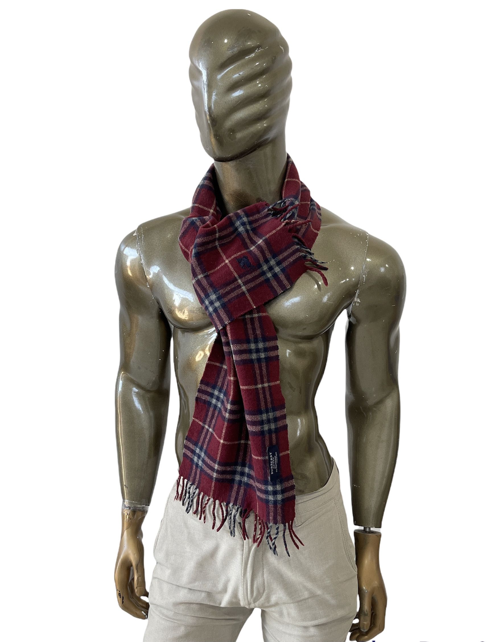 Burberry 🔥 Burberry London scarf 🧣 wool burgundy unisex Size ONE SIZE - 1 Thumbnail
