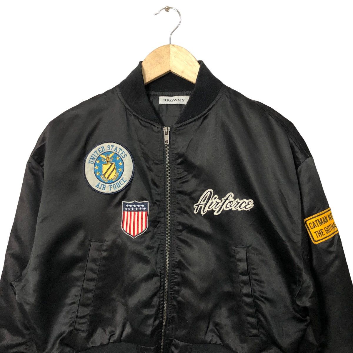 Japanese Brand Vintage Browny Air Force Zipper Ups Bomber Jacket Size US L / EU 52-54 / 3 - 4 Thumbnail