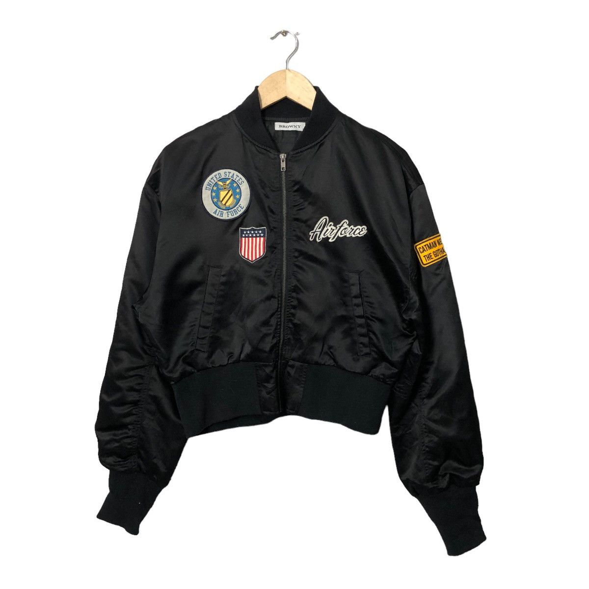 Japanese Brand Vintage Browny Air Force Zipper Ups Bomber Jacket Size US L / EU 52-54 / 3 - 1 Thumbnail