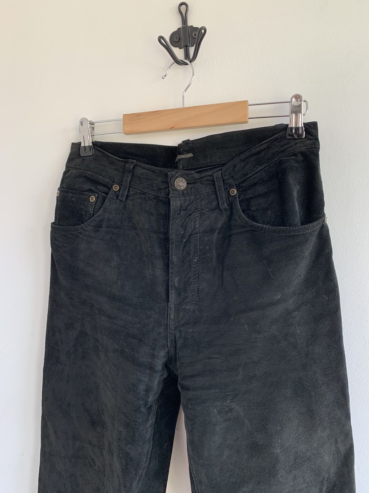 Genuine Leather Vintage Suede Leather Avant Garde Pants Size 28" / US 6 / IT 42 - 2 Thumbnail