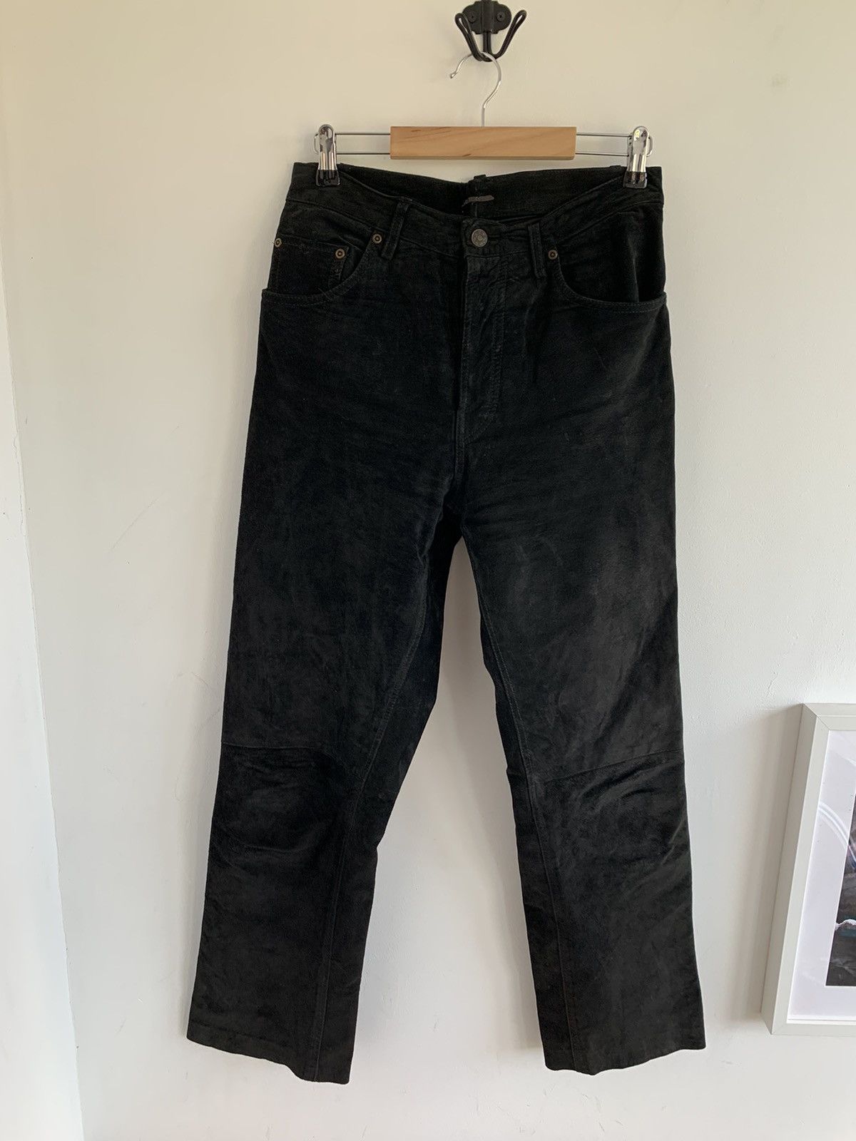 Genuine Leather Vintage Suede Leather Avant Garde Pants Size 28" / US 6 / IT 42 - 1 Thumbnail