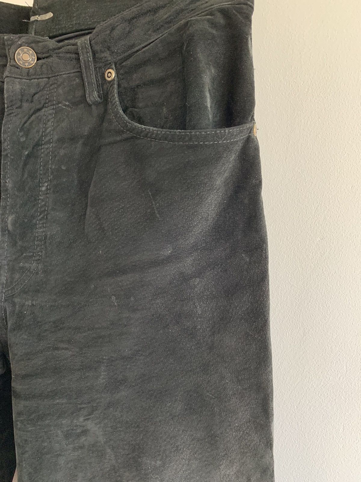 Genuine Leather Vintage Suede Leather Avant Garde Pants Size 28" / US 6 / IT 42 - 4 Thumbnail