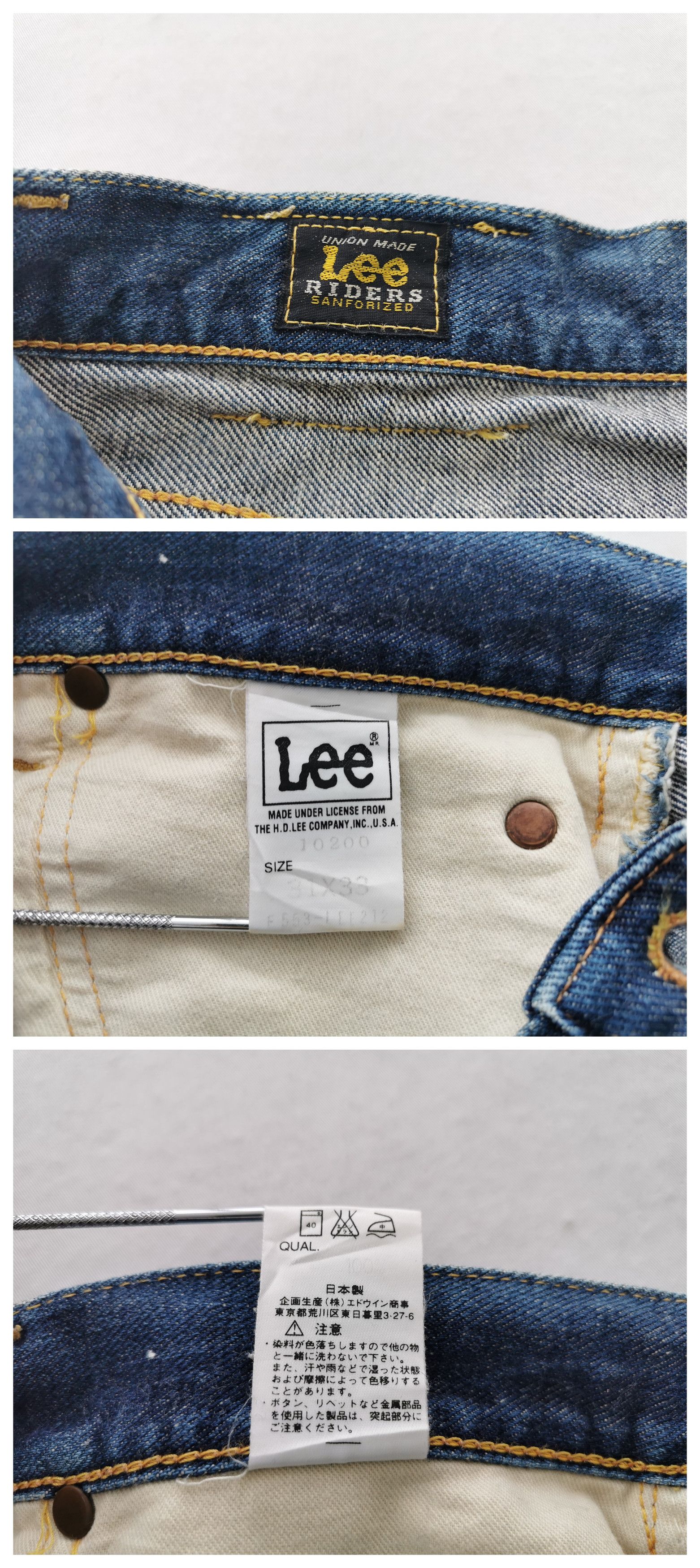 Vintage 90s Lee Denim Jeans Made In Japan Size 31/31x33