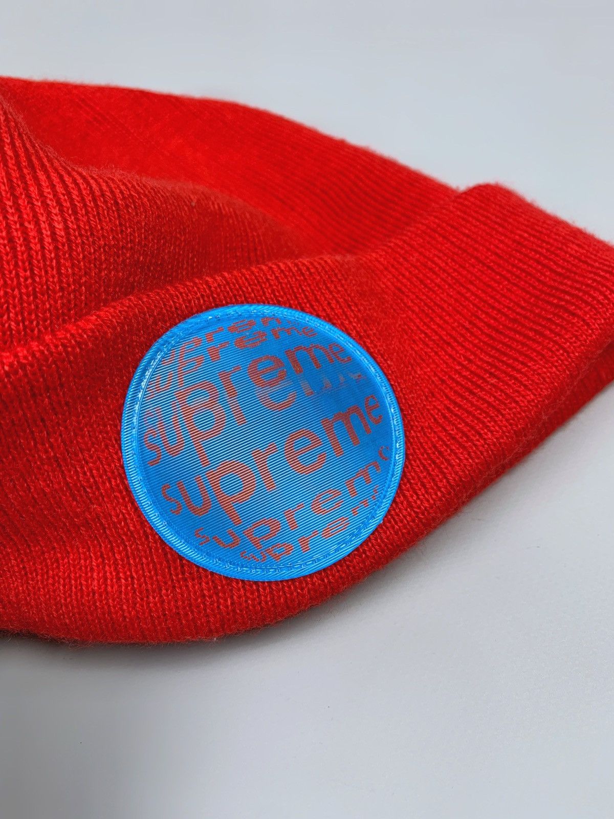 Supreme Supreme Lenticular Patch Beanie Red Winter Hat One Size Size ONE SIZE - 3 Thumbnail