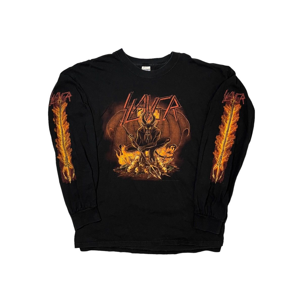 image of Band Tees x Vintage 2000S Slayer Sleeve Print Longsleeve in Black, Men's (Size XL)