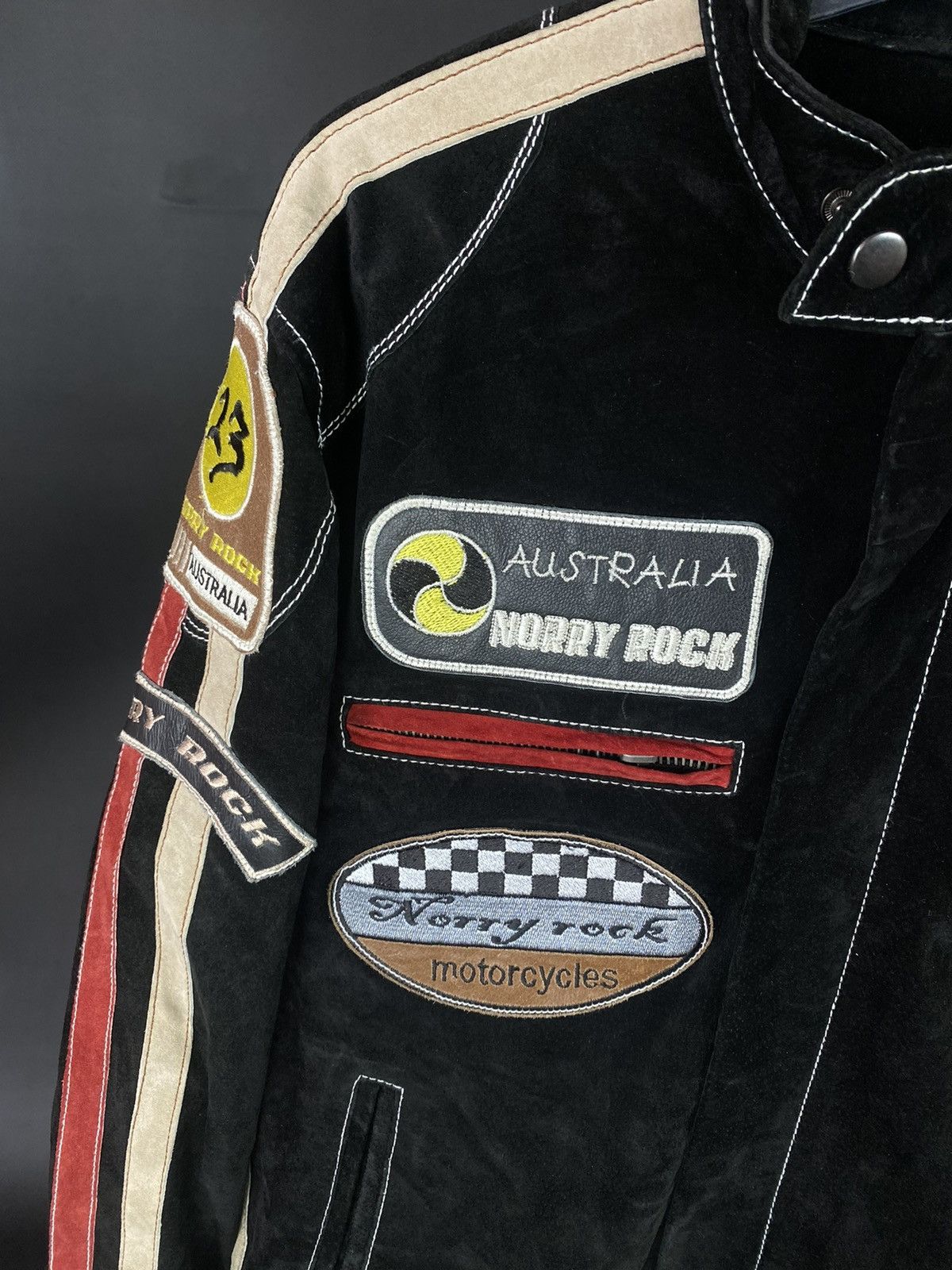 Vintage VTG motorcycle jacket NorryRock MD Equipment Australia black Size US M / EU 48-50 / 2 - 2 Thumbnail
