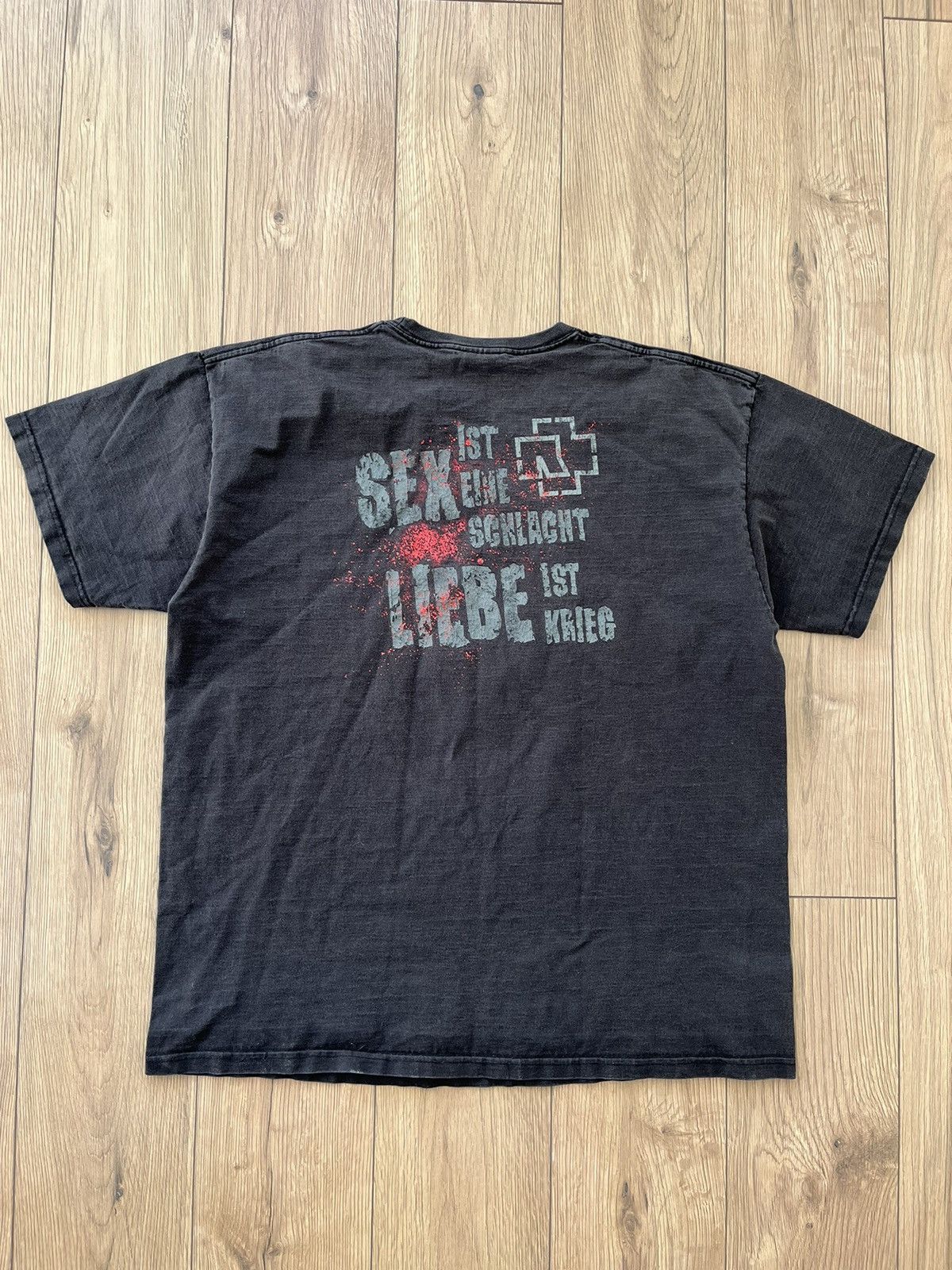 Band Tees × Vintage Rammstein Vintage Faded Black T-shirt Size US XL / EU 56 / 4 - 7 Thumbnail