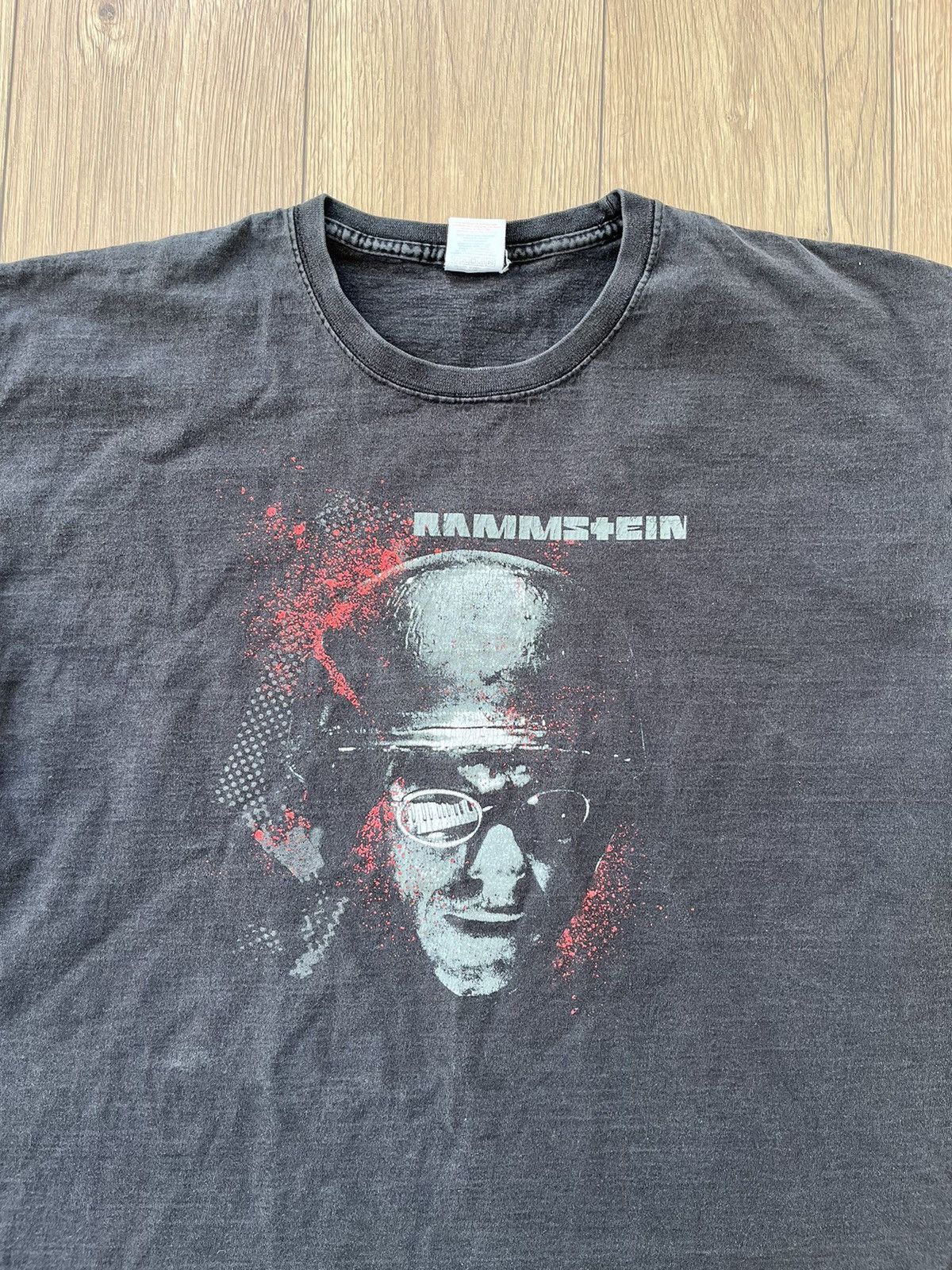 Band Tees × Vintage Rammstein Vintage Faded Black T-shirt Size US XL / EU 56 / 4 - 2 Thumbnail