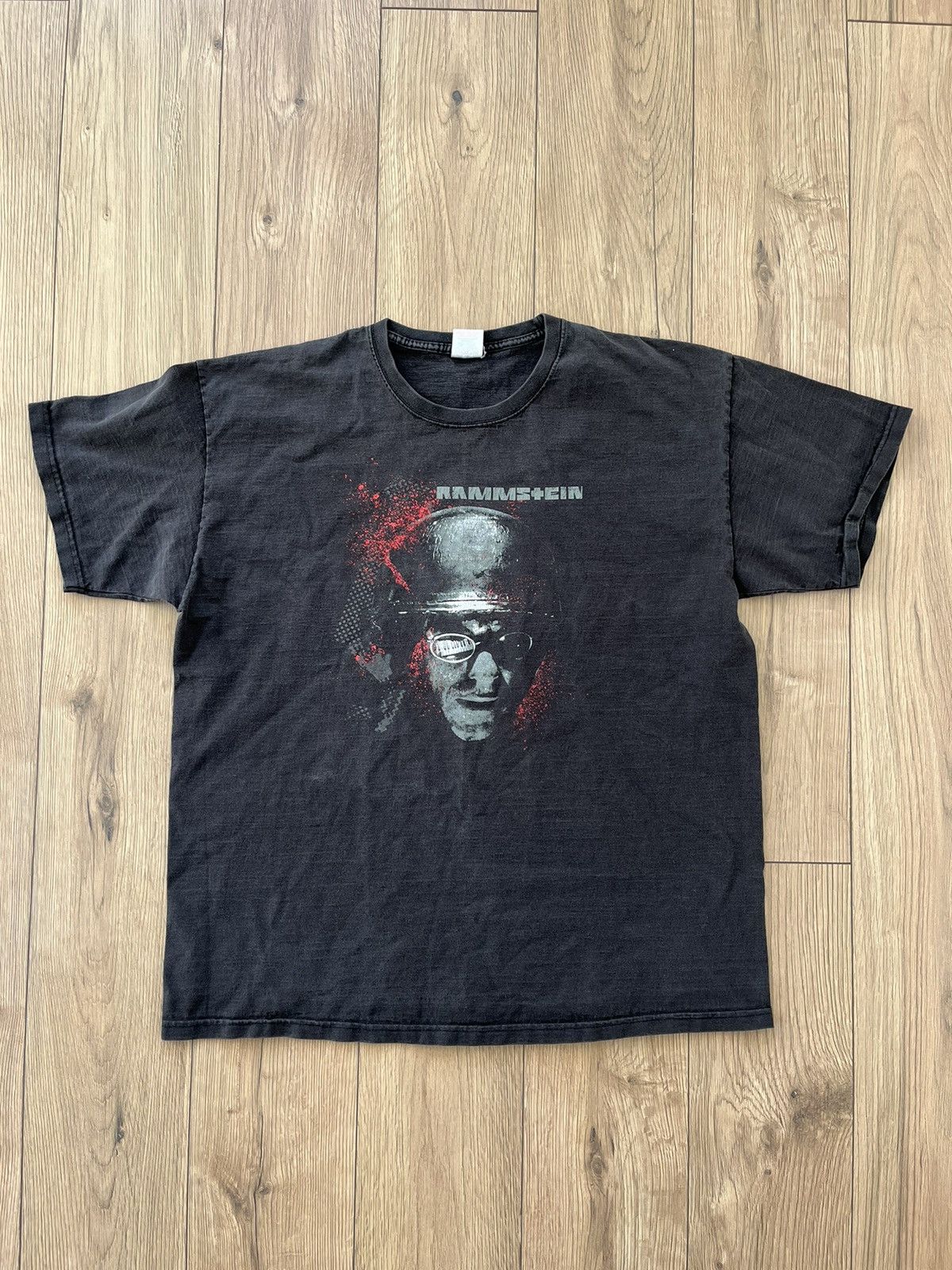 Band Tees × Vintage Rammstein Vintage Faded Black T-shirt Size US XL / EU 56 / 4 - 1 Thumbnail
