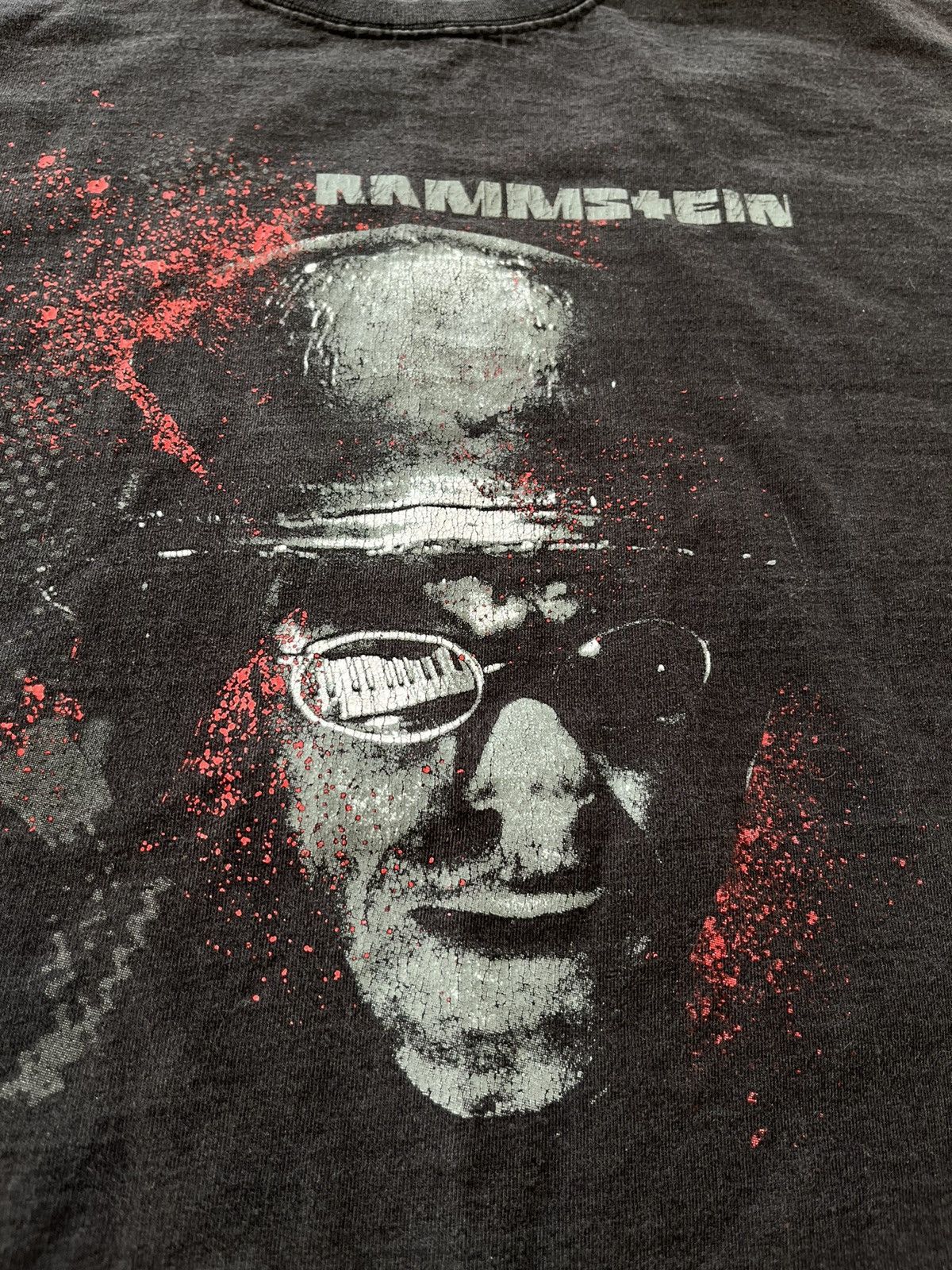 Band Tees × Vintage Rammstein Vintage Faded Black T-shirt Size US XL / EU 56 / 4 - 3 Thumbnail