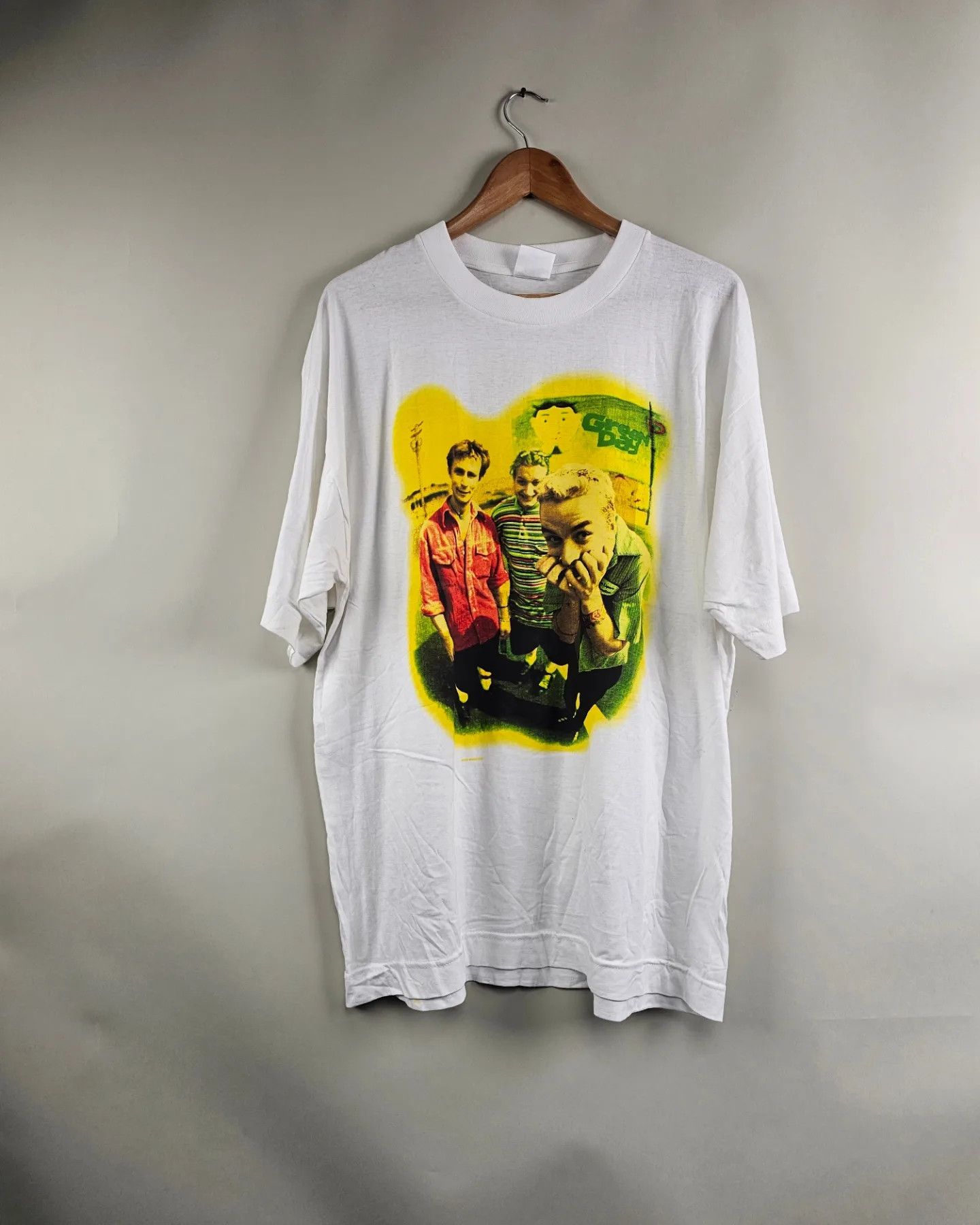 image of Band Tees x Rock Tees 1995 Green Day Dookie 90's Vintage T Shirt in White, Men's (Size XL)