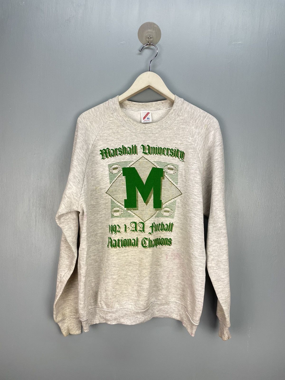 Vintage Vintage 90s Marshall University sweatshirt Size US XL / EU 56 / 4 - 1 Thumbnail