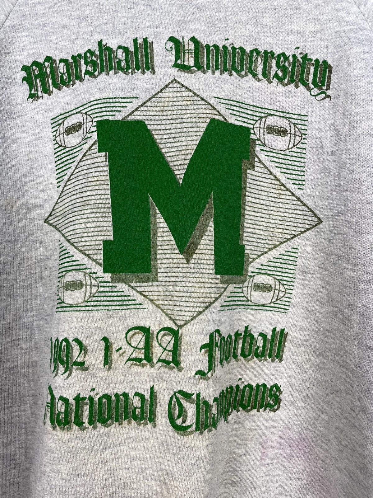 Vintage Vintage 90s Marshall University sweatshirt Size US XL / EU 56 / 4 - 4 Thumbnail