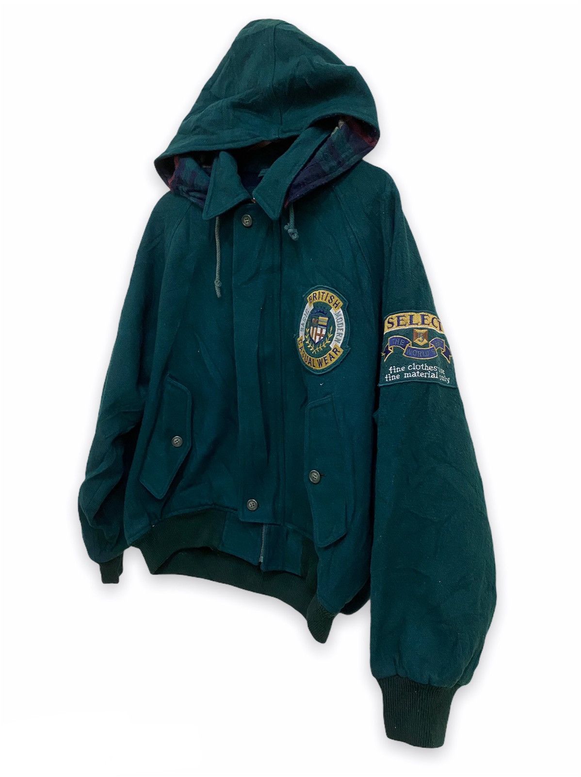 Japanese Brand × Vintage Vintage Japanese Brand Zig Zag Wool Bomber Jacket Hoodie Size US L / EU 52-54 / 3 - 2 Thumbnail