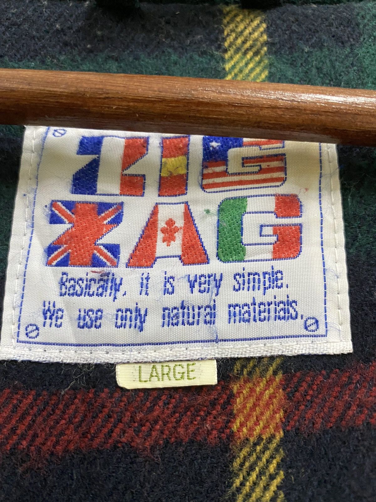 Japanese Brand × Vintage Vintage Japanese Brand Zig Zag Wool Bomber Jacket Hoodie Size US L / EU 52-54 / 3 - 6 Thumbnail