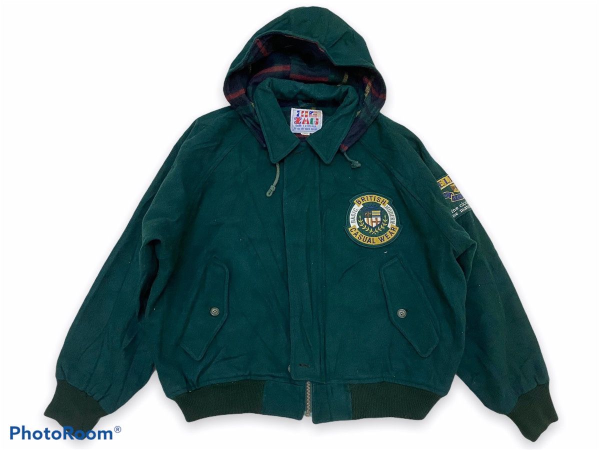Japanese Brand × Vintage Vintage Japanese Brand Zig Zag Wool Bomber Jacket Hoodie Size US L / EU 52-54 / 3 - 12 Thumbnail
