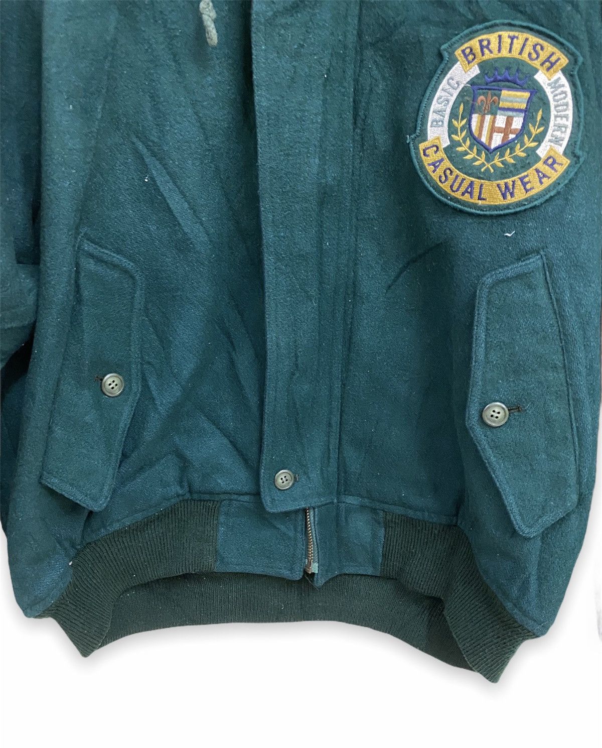 Japanese Brand × Vintage Vintage Japanese Brand Zig Zag Wool Bomber Jacket Hoodie Size US L / EU 52-54 / 3 - 4 Thumbnail