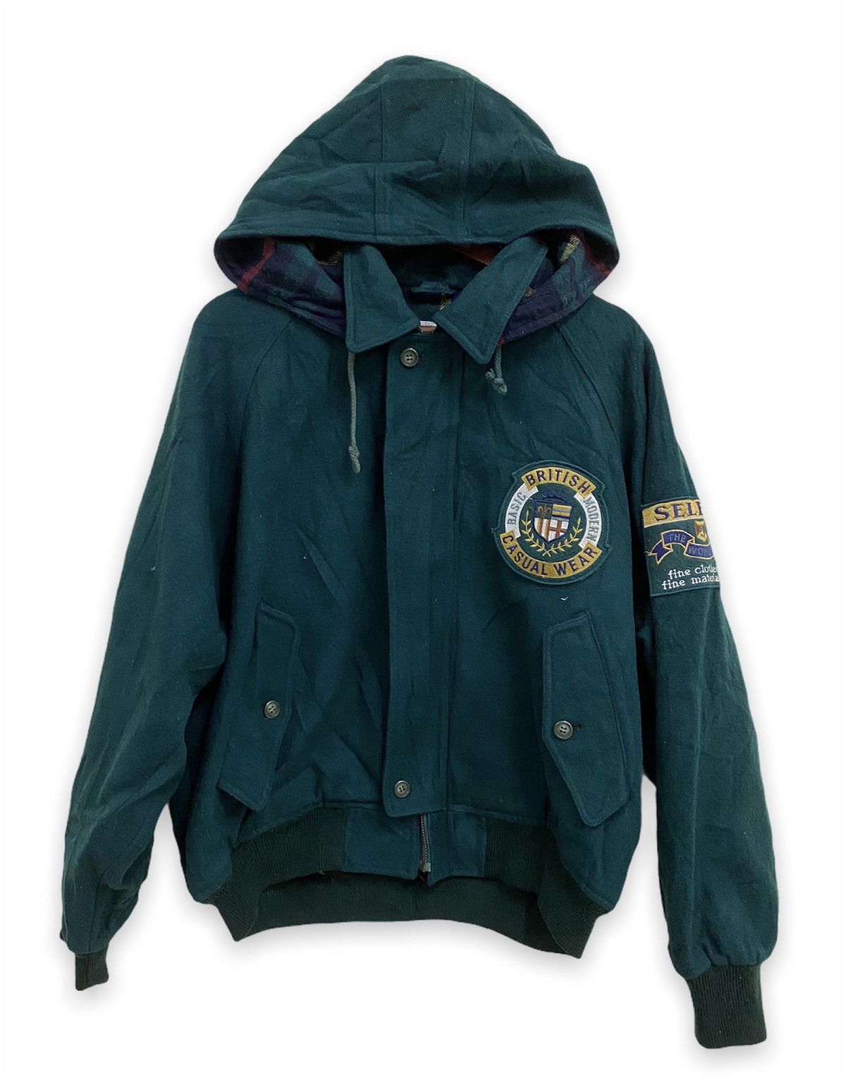Japanese Brand × Vintage Vintage Japanese Brand Zig Zag Wool Bomber Jacket Hoodie Size US L / EU 52-54 / 3 - 1 Thumbnail