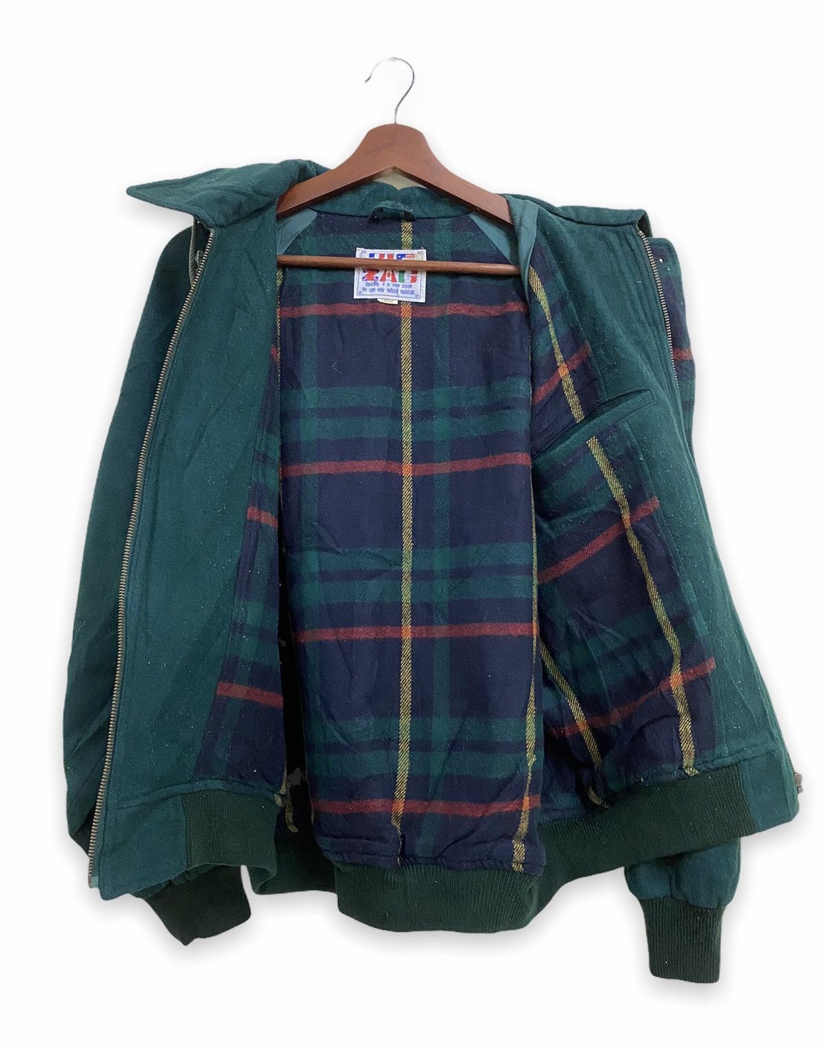 Japanese Brand × Vintage Vintage Japanese Brand Zig Zag Wool Bomber Jacket Hoodie Size US L / EU 52-54 / 3 - 11 Thumbnail