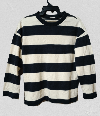Designer × Issey Miyake × Japanese Brand Vintage Issey Miyake Black White Stripe Sweatshirt Size US M / EU 48-50 / 2 - 1 Thumbnail