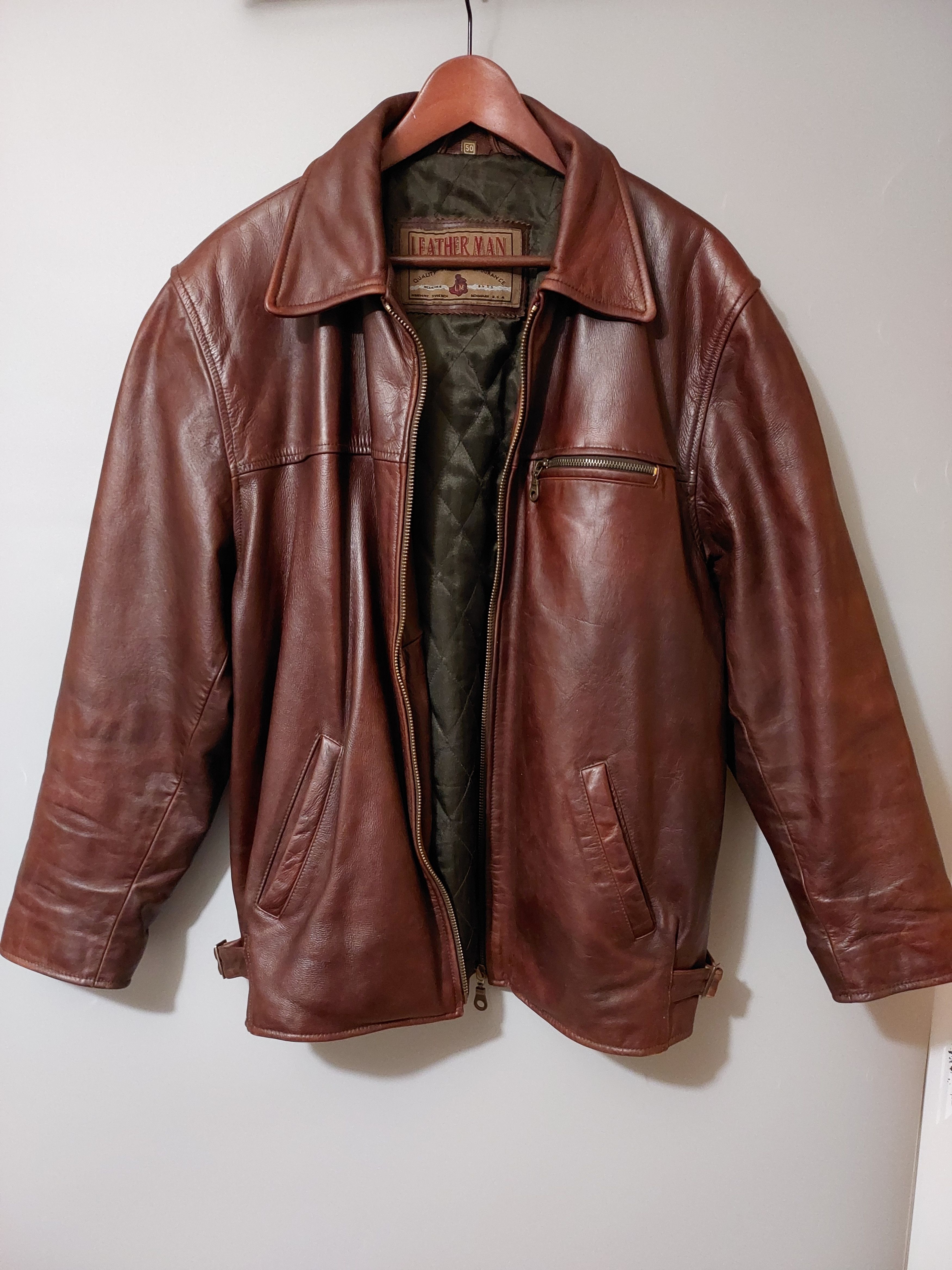 Vintage 🇺🇲 LeatherMan jacket coat beautifull brown size M mens Size US M / EU 48-50 / 2 - 3 Thumbnail