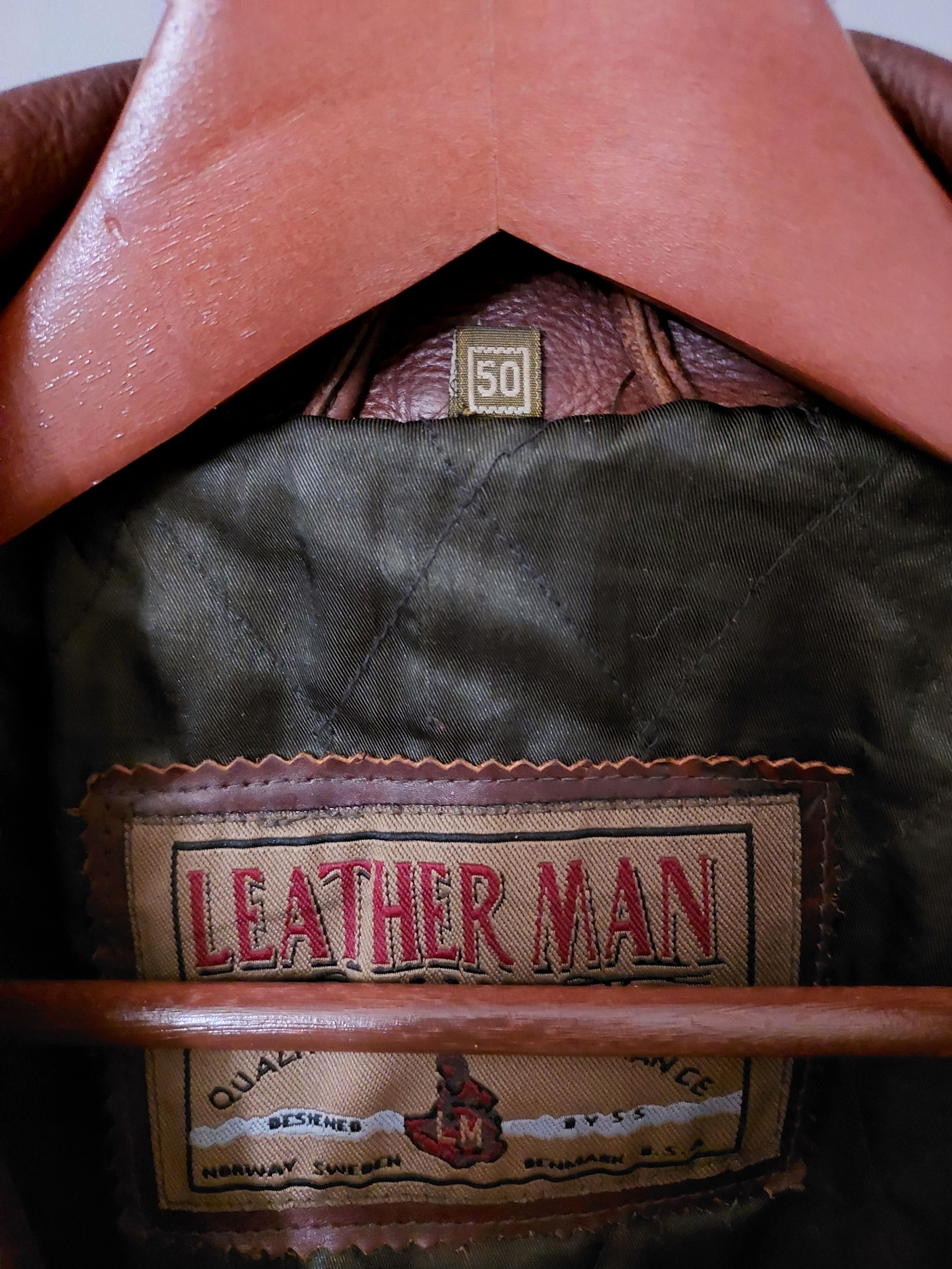 Vintage 🇺🇲 LeatherMan jacket coat beautifull brown size M mens Size US M / EU 48-50 / 2 - 6 Thumbnail