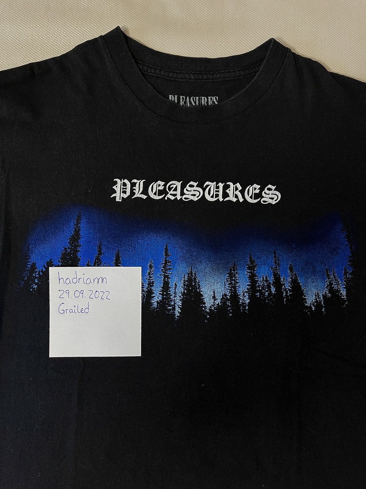 Pleasures Pleasures T-Shirt with Blue Woods/Forrest Front + Back Print Size US M / EU 48-50 / 2 - 6 Thumbnail